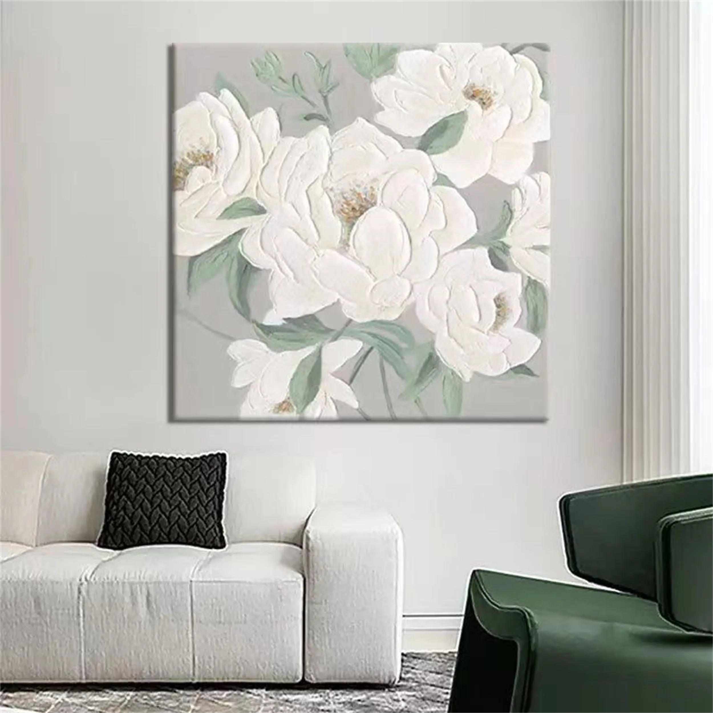 Beautiful Flower and Tree Painting #FT060 - Handmade Canvas Art for Home Decor, Living Room, Bedroom & Office Wall