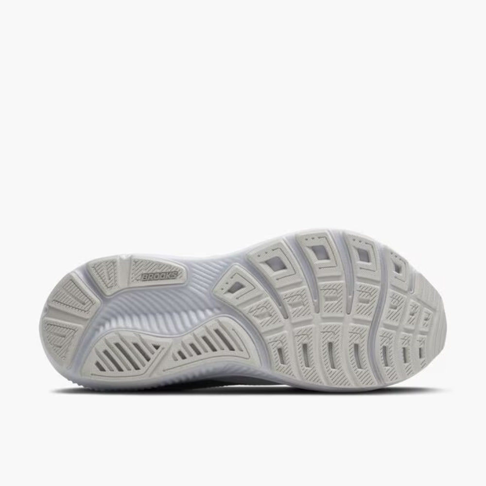 Brooks Women's Ghost 17 Running Shoes - White/White/Grey - Lightweight Cushioned Sneakers for Road Running, Jogging & Gym Workouts