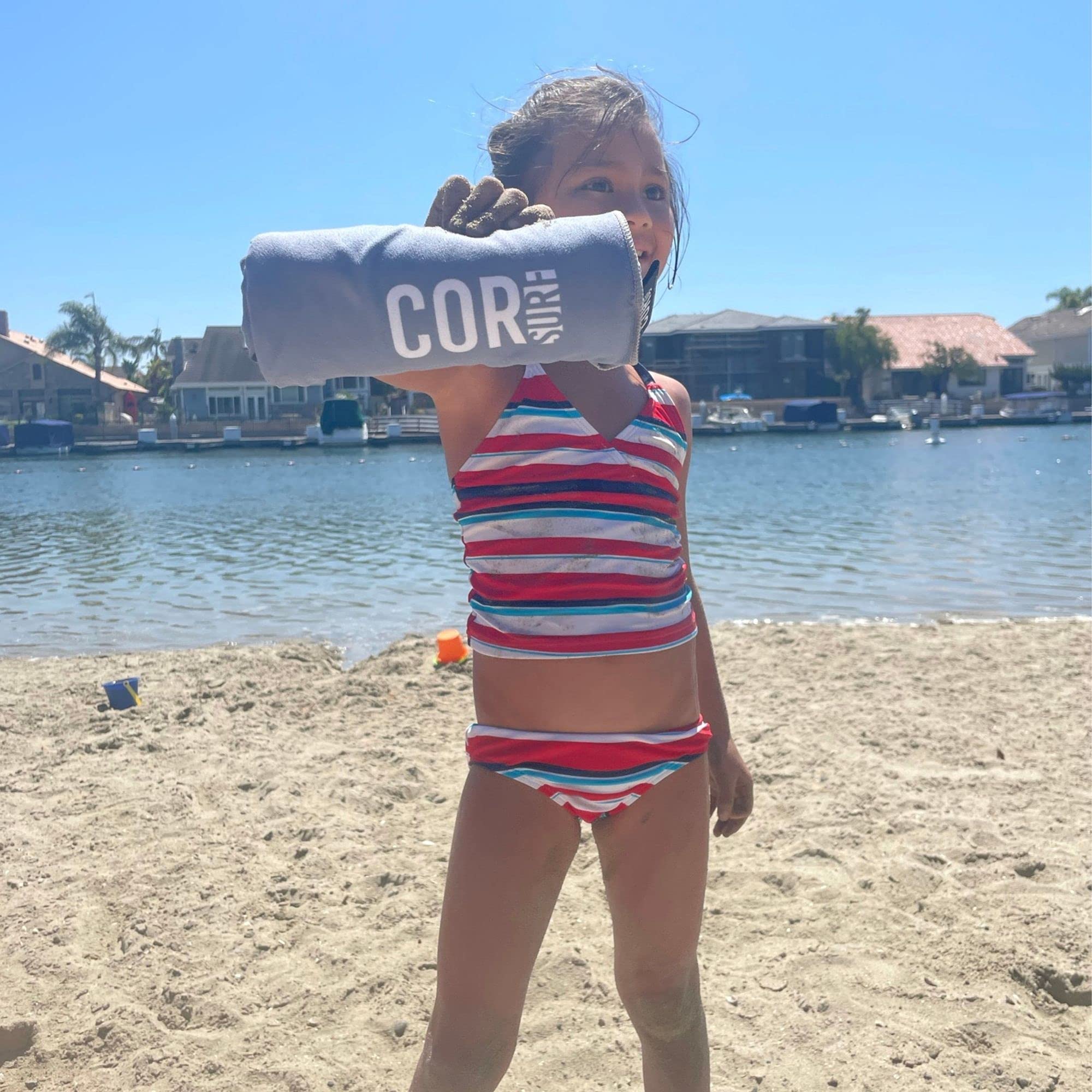 COR Surf Quick Dry Microfiber Beach Towel 62x30 Inches - Ultra Absorbent Lightweight Travel & Sports Towel for Pool, Camping, Yoga, Gym, Backpacking - Perfect for Beach Vacations, Workouts & Outdoor Adventures (Tribal Design)