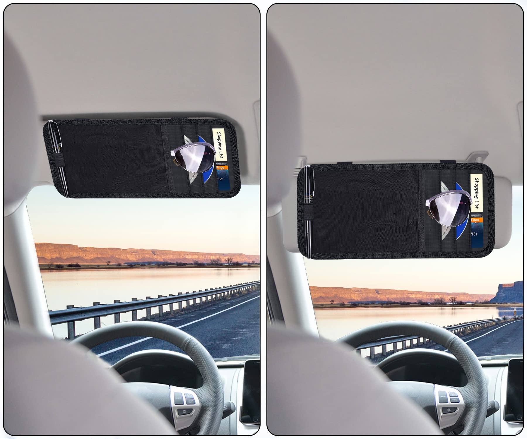 Premium Car CD Case Holder & Sunglass Organizer for Car Visor - Compact Storage Solution for Road Trips, Commuting & Travel Accessories