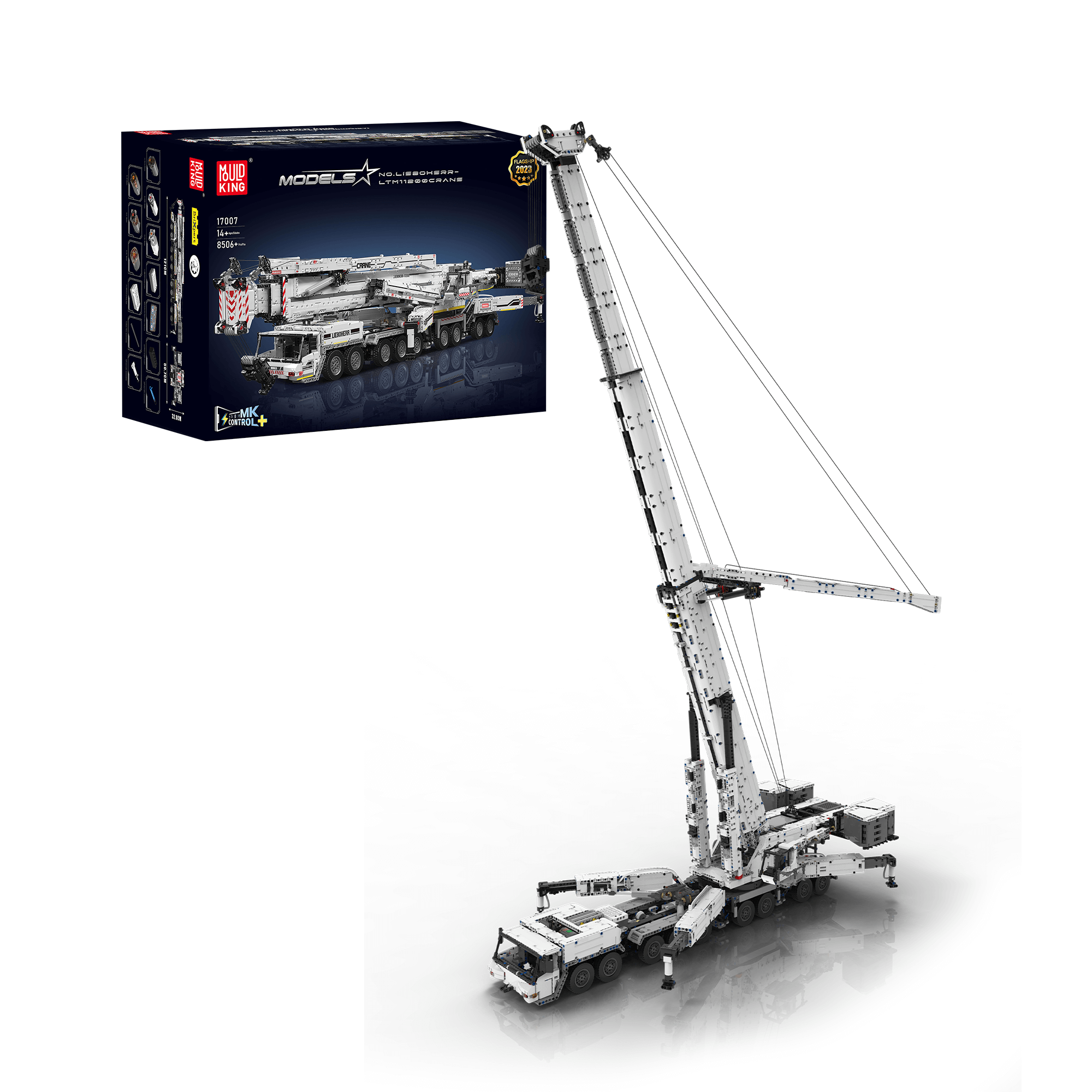 Mould King 17007 Ultimate Liebherr LTM 1120 Remote Control Crane Building Kit - 8506 Piece Technic Construction Set for Adults & Teens | STEM Toy, Engineering Model, Collector's Display, Birthday Gift for Boys & Girls | DIY Assembly Project for Home & Office Decor
