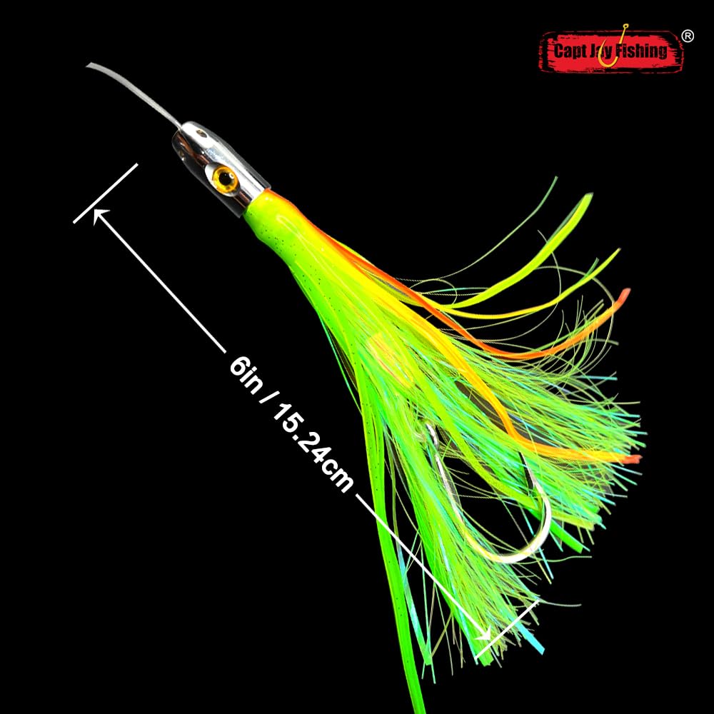 Premium Offshore & Inshore Trolling Fishing Lures - 5 & 6 Inch Jet Head Octopus Skirts for Mahimahi & Game Fish - Perfect for Deep Sea Fishing & Saltwater Angling