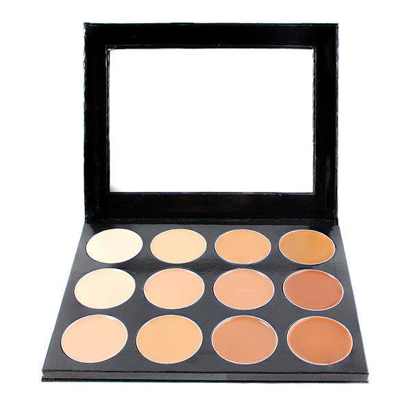 Mehron Celebre Pro HD 12 Color Cream Highlight & Contour Palette - Professional Makeup Kit for Face Contouring & Highlighting - Perfect for Stage, Photography & Special Effects Makeup