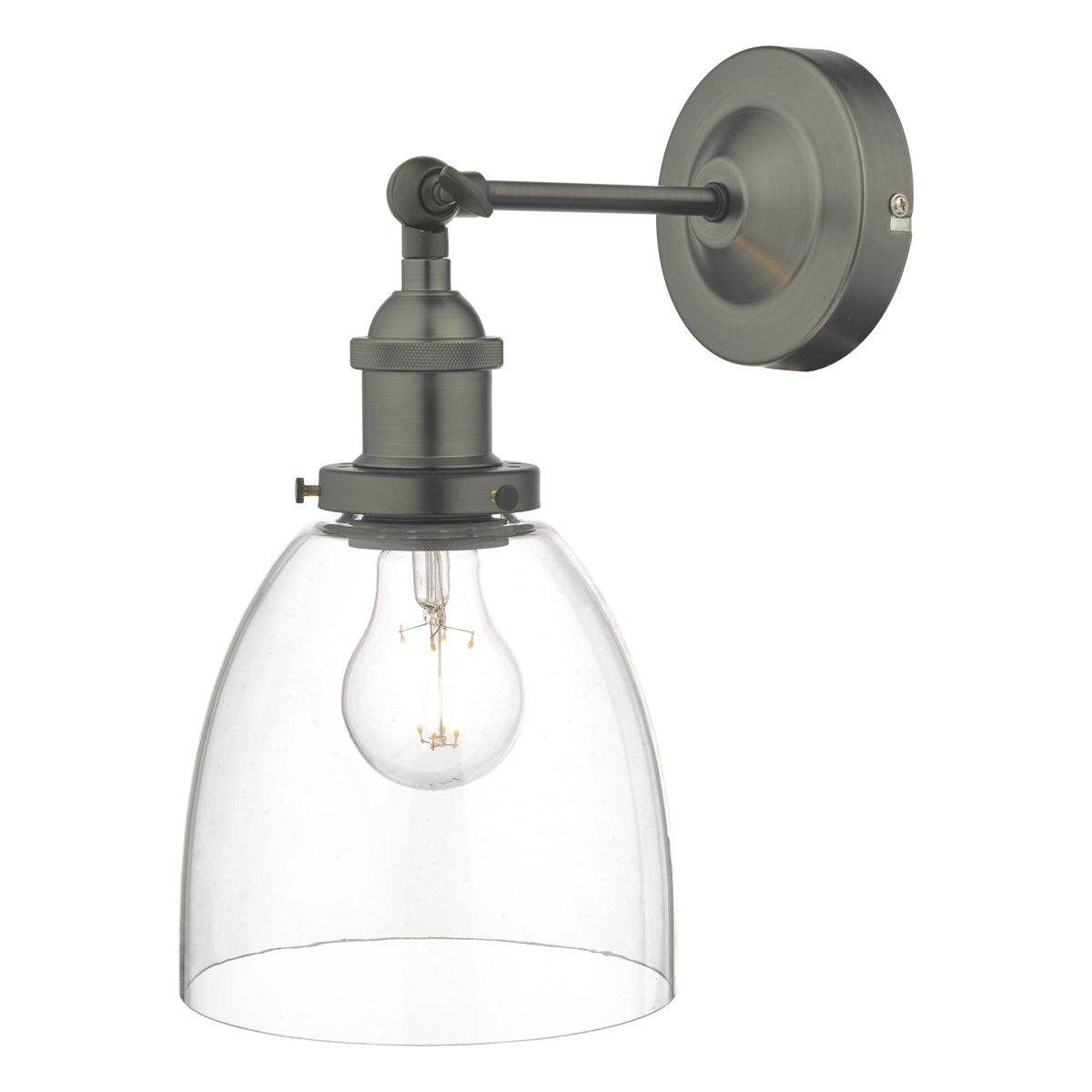 Vintage Wall Sconce Light - Antique Chrome Finish with Clear Glass Shade - Perfect for Bedroom, Hallway, and Living Room Decor
