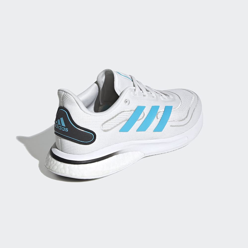 adidas Women's Supernova Running Shoes - Lightweight, Cushioned for Comfort - White/Signal Cyan/Black - Size 6 US - Perfect for Jogging, Gym Workouts & Daily Wear
