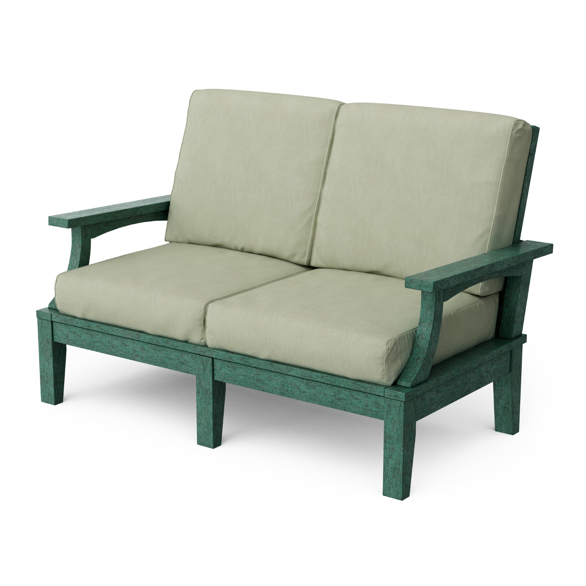 Heritage Deep Seating Love Seat Cushioned Sofa - Outdoor Patio Furniture for Garden, Poolside & Backyard Relaxation