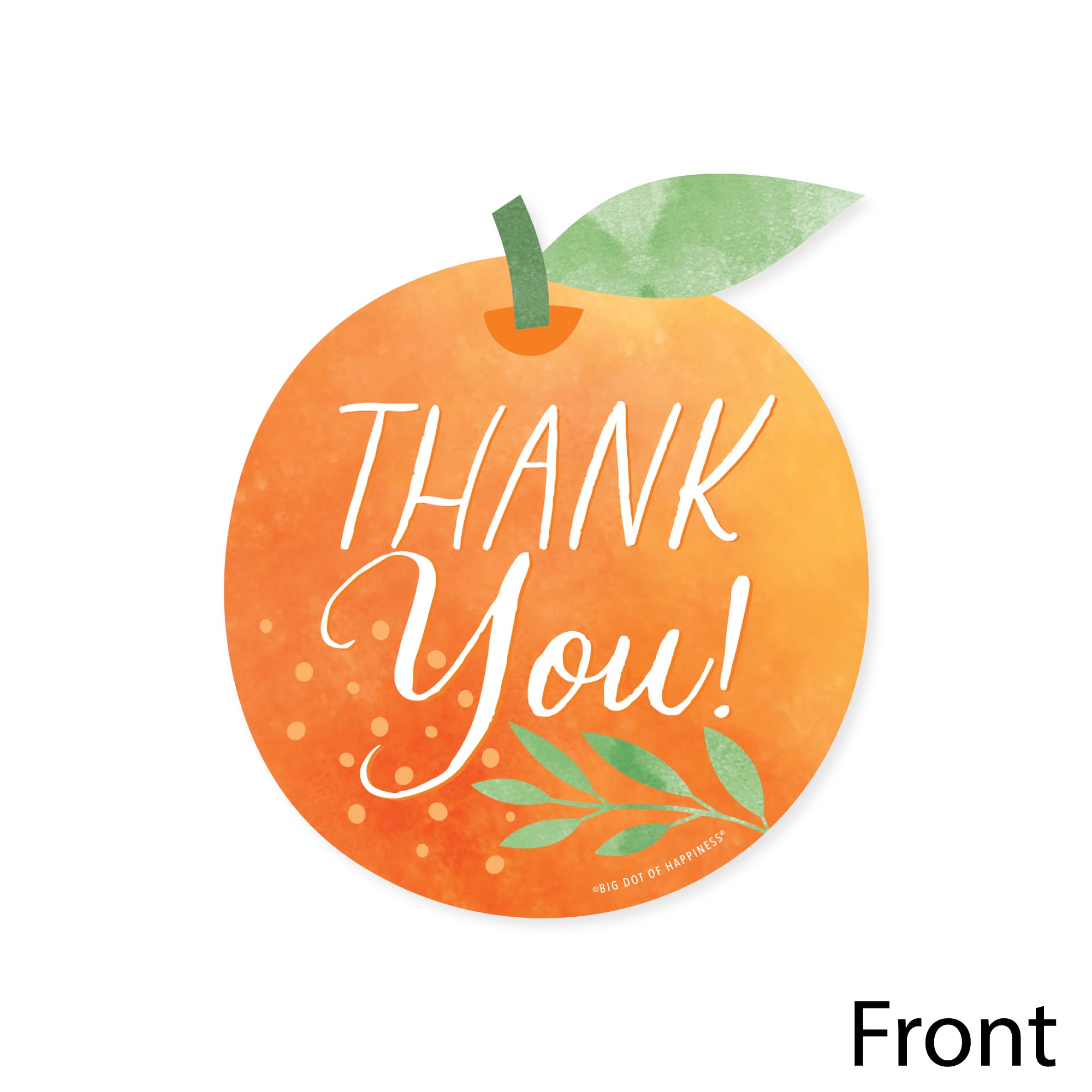 Big Dot of Happiness Little Clementine-Shaped Thank You Cards - Set of 12 Orange Citrus-Themed Note Cards with Envelopes for Baby Showers, Birthday Parties & Appreciation Gifts | Perfect for Thank You Notes, Wedding Favors & Special Occasions