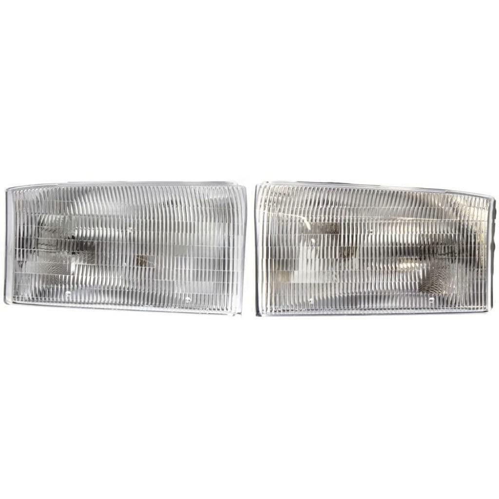 CAPA Certified Headlight Assembly for 1999-2001 Ford F-Series Super Duty/Excursion - Driver & Passenger Side Pair (Fits FO2502147C) | Durable Replacement for Improved Night Visibility & Off-Road Safety