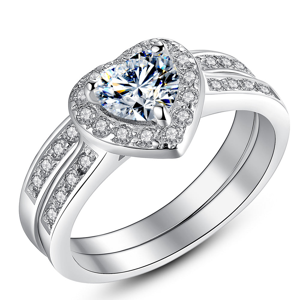 MABELLA 3-Piece His & Hers Stainless Steel Wedding Rings Set - Matching Engagement Bands for Women & Men - Perfect for Anniversaries, Proposals and Couple Jewelry Gifts