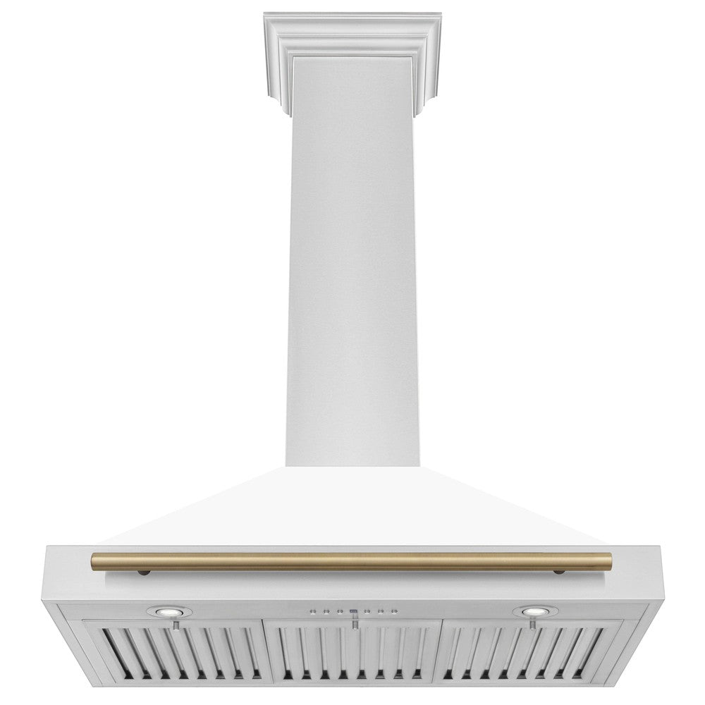 ZLINE KB4STZ WM36 36-inch Convertible Stainless Steel Range Hood with White Matte Shell - Professional Kitchen Ventilation for Gas Stoves & Cooking Areas - Perfect for Modern Home Kitchens & Restaurant Style Cooking