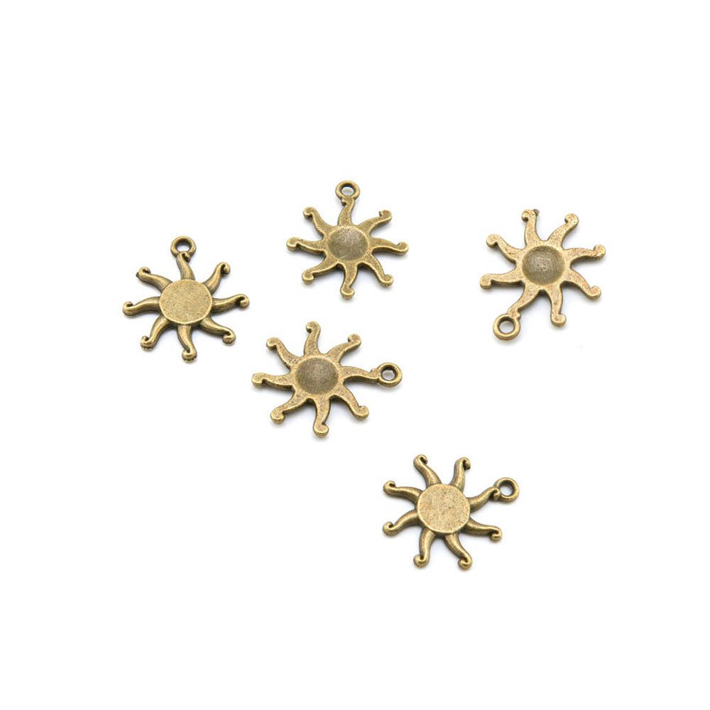 Vintage Bronze Jewelry Charms & Findings - Bulk Supplies for DIY Jewelry Making, Sun Star Wholesale (P1RV3) | Perfect for Necklaces, Bracelets, Earrings & Retro Fashion Accessories