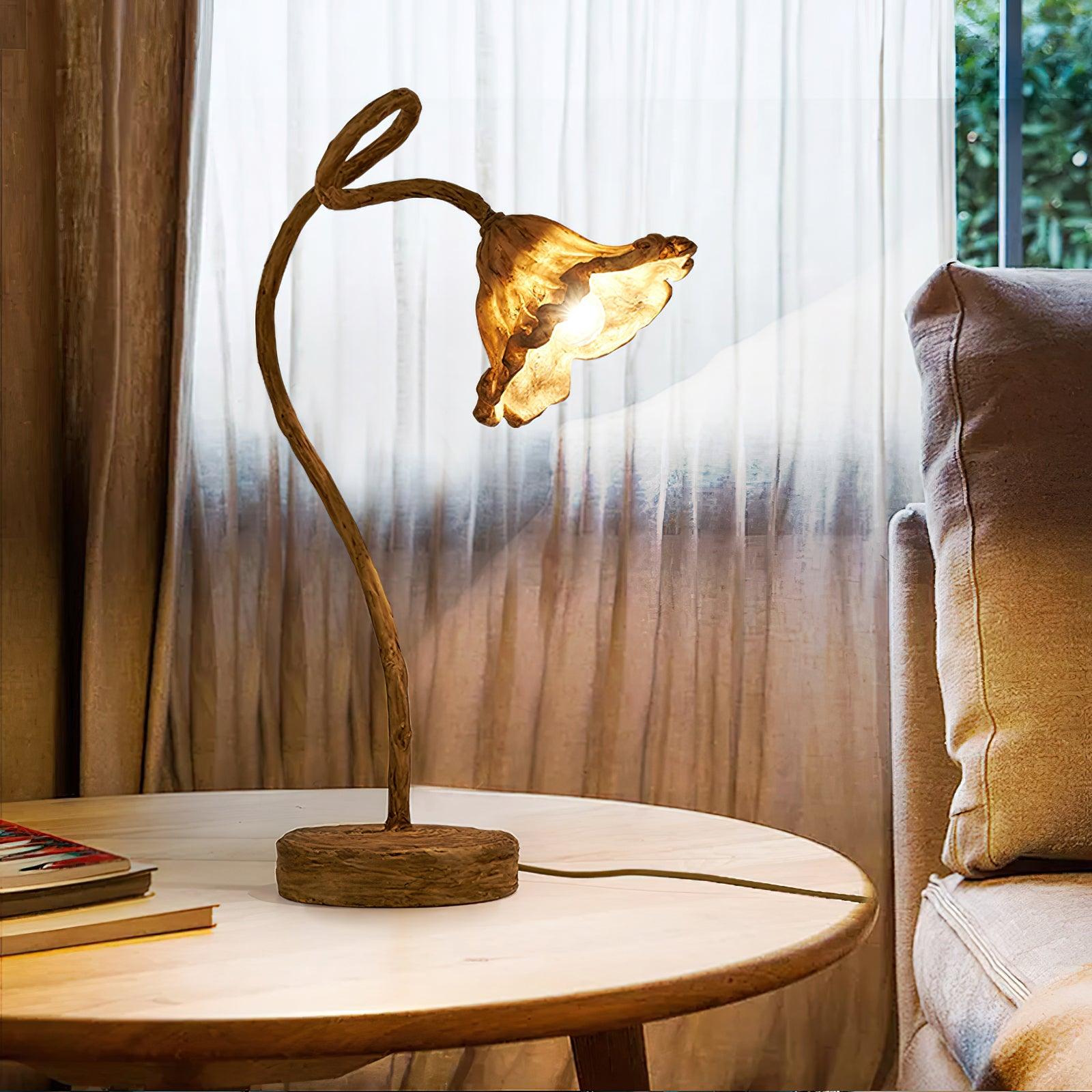 Elegant Lotus Leaf Table Lamp - Handcrafted Decorative LED Night Light for Bedroom, Living Room & Office - Perfect for Relaxation & Ambience
