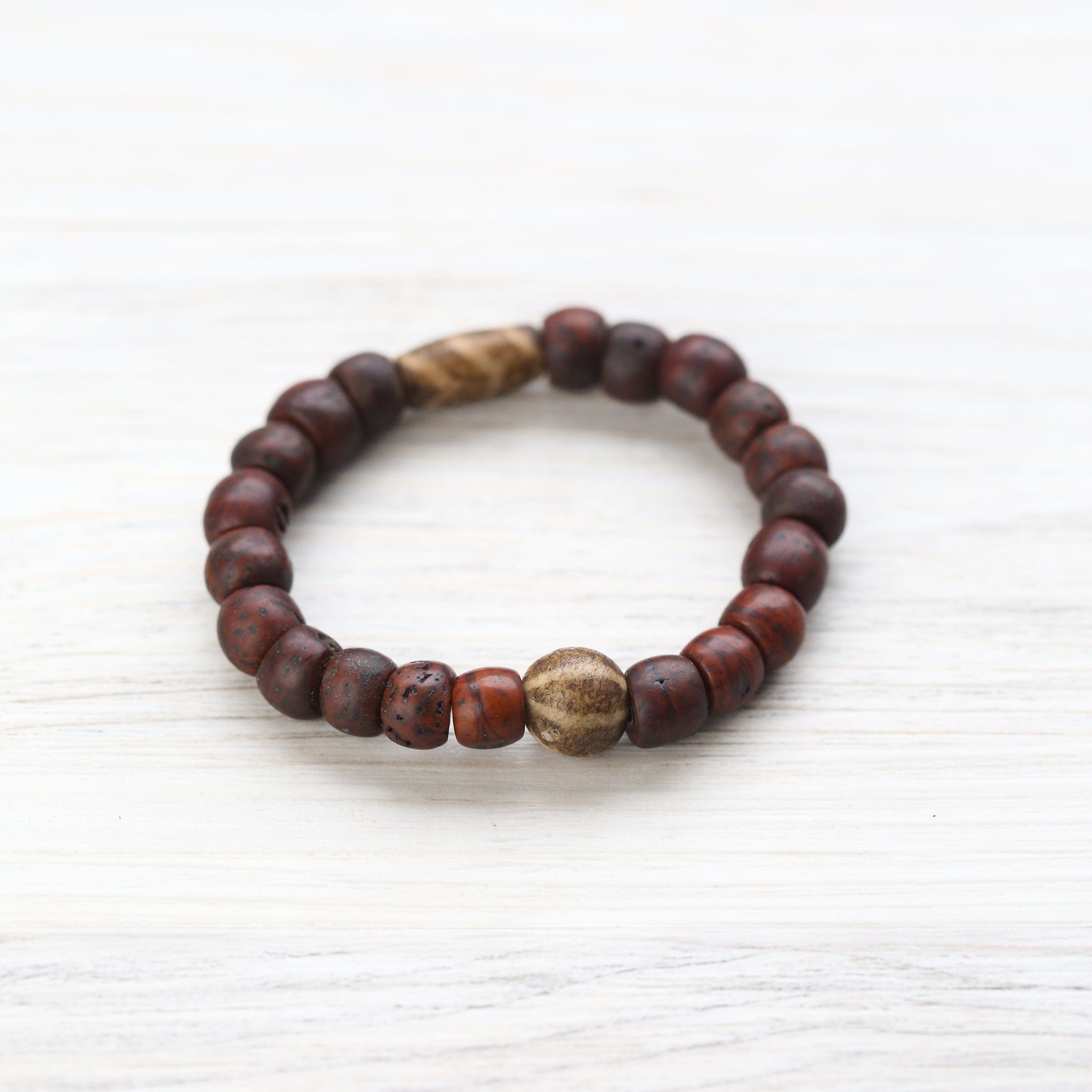 Antique Tibetan Bodhi & Pumtek Thunderbolt Bracelet - Handmade Buddhist Mala Beads for Meditation, Yoga & Spiritual Protection - Perfect Gift for Mindfulness Practitioners