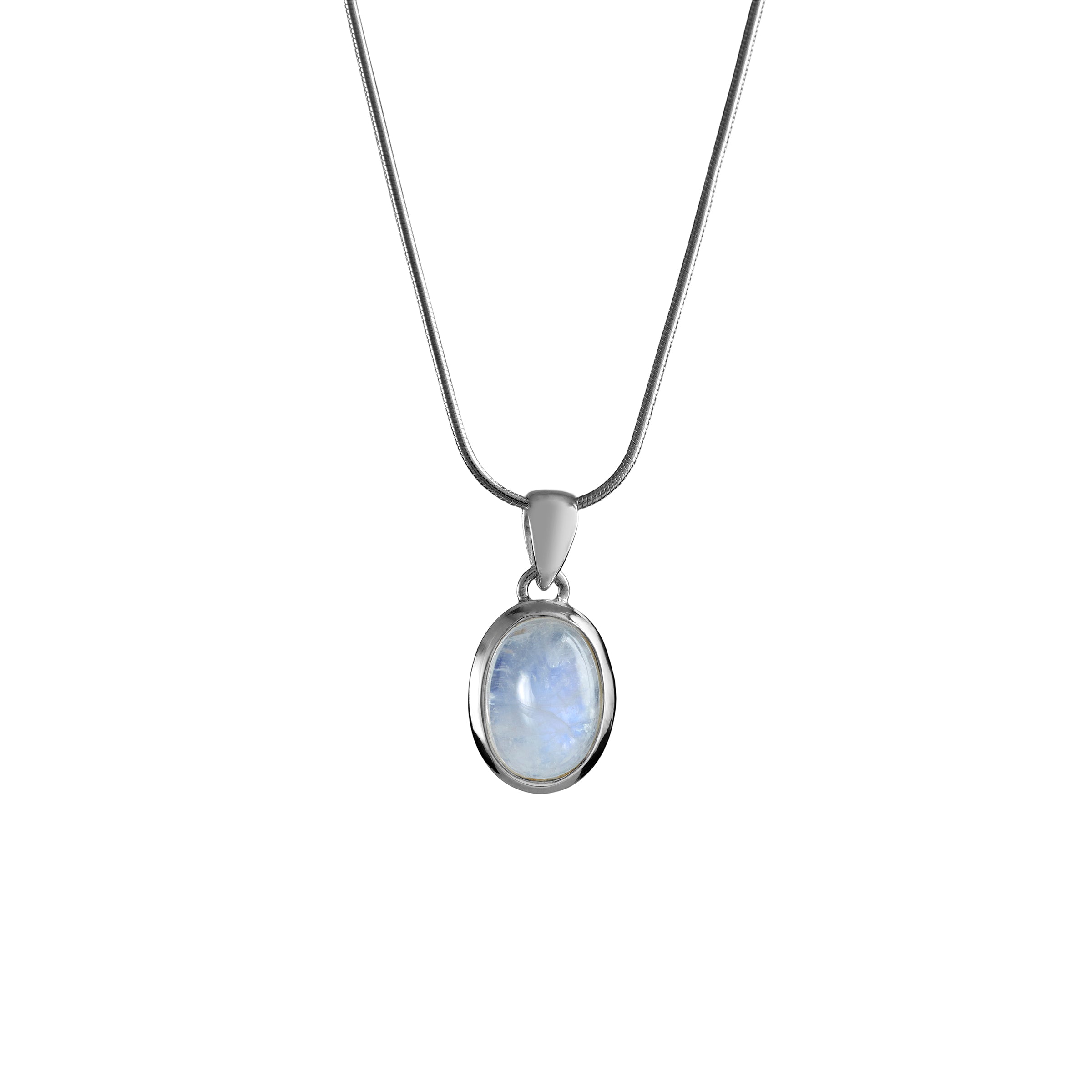 Rainbow Moonstone Pendant Necklace - Small Genuine Gemstone Jewelry for Women - Perfect for Everyday Wear, Gifts & Spiritual Healing