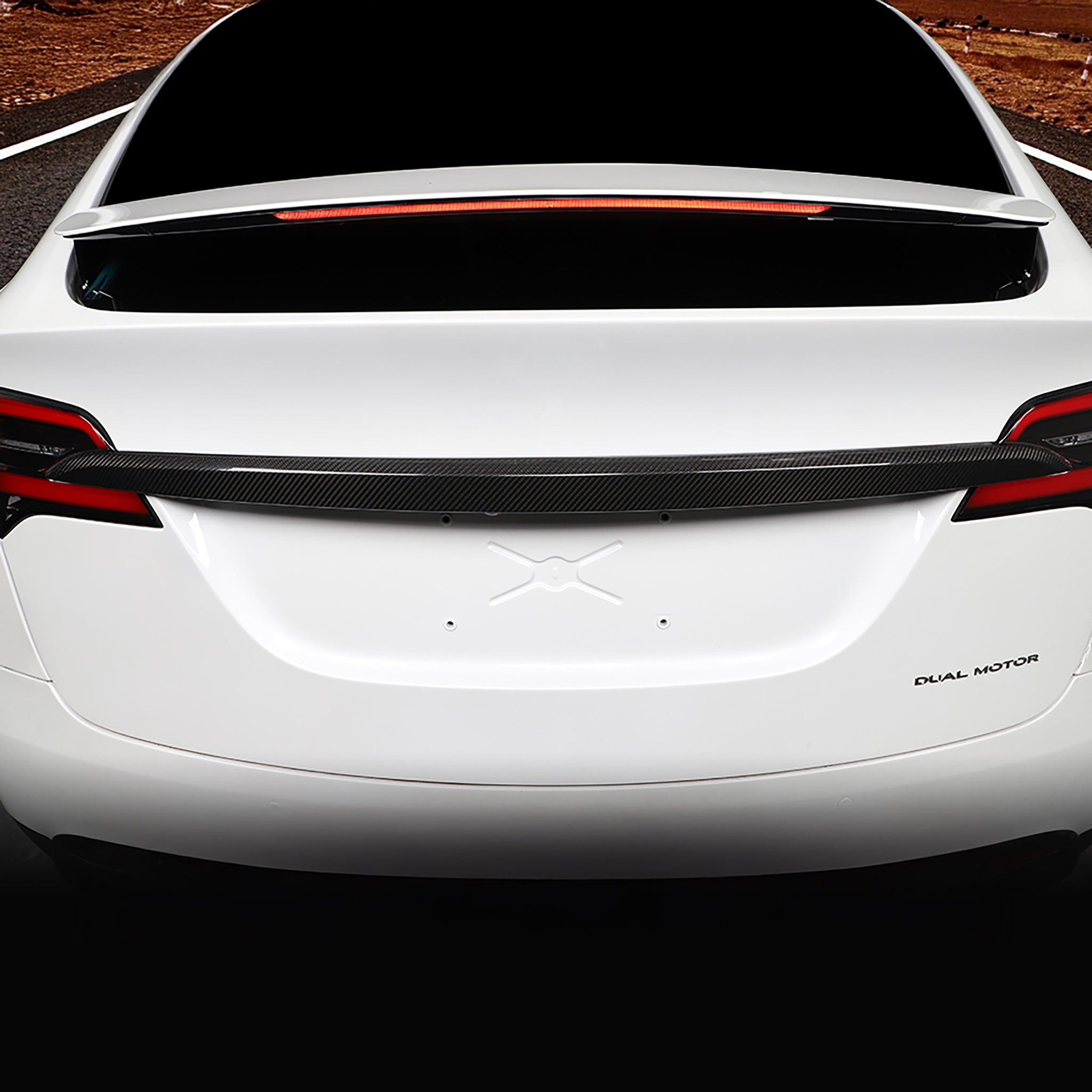 Premium Carbon Fiber Tailgate Trim Cover for 2021-2025 Tesla Model X - Durable & Stylish Rear Hatch Protection - Perfect for Car Enthusiasts & Tesla Owners