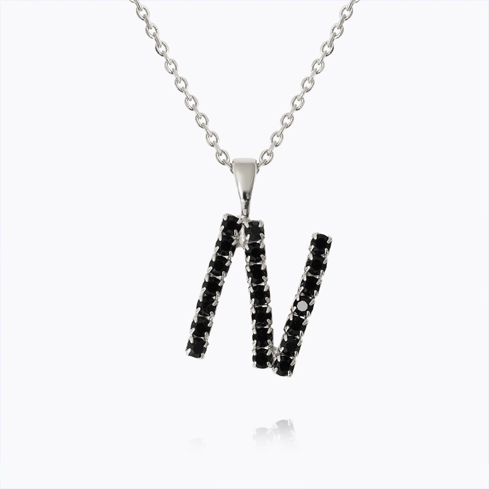 Mini Letter Necklace - Personalized Initial Pendant in Black | Elegant Layering Jewelry for Everyday Wear & Gifts