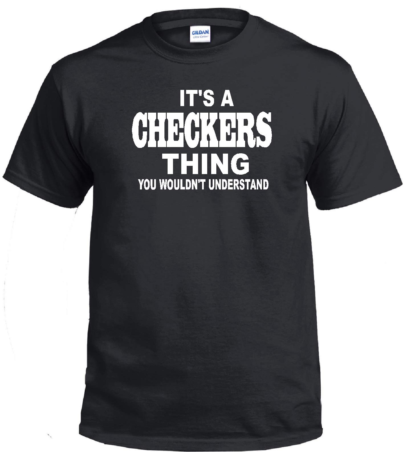 STUFF WITH ATTITUDE Checkers Print Black Cotton T-Shirt for Men - Casual Graphic Tee for Everyday Wear, Gaming Enthusiasts & Checkers Lovers