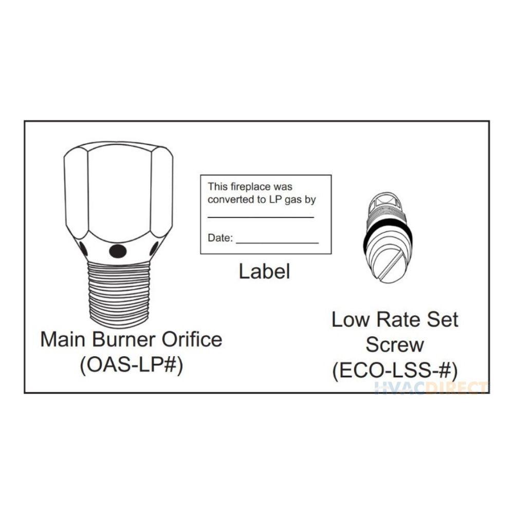 Firegear LP Conversion Kit for Kalea Bay Fireplace - Easy Gas Fireplace Conversion with Complete Accessories | Perfect for Home Heating & Outdoor Patio Use