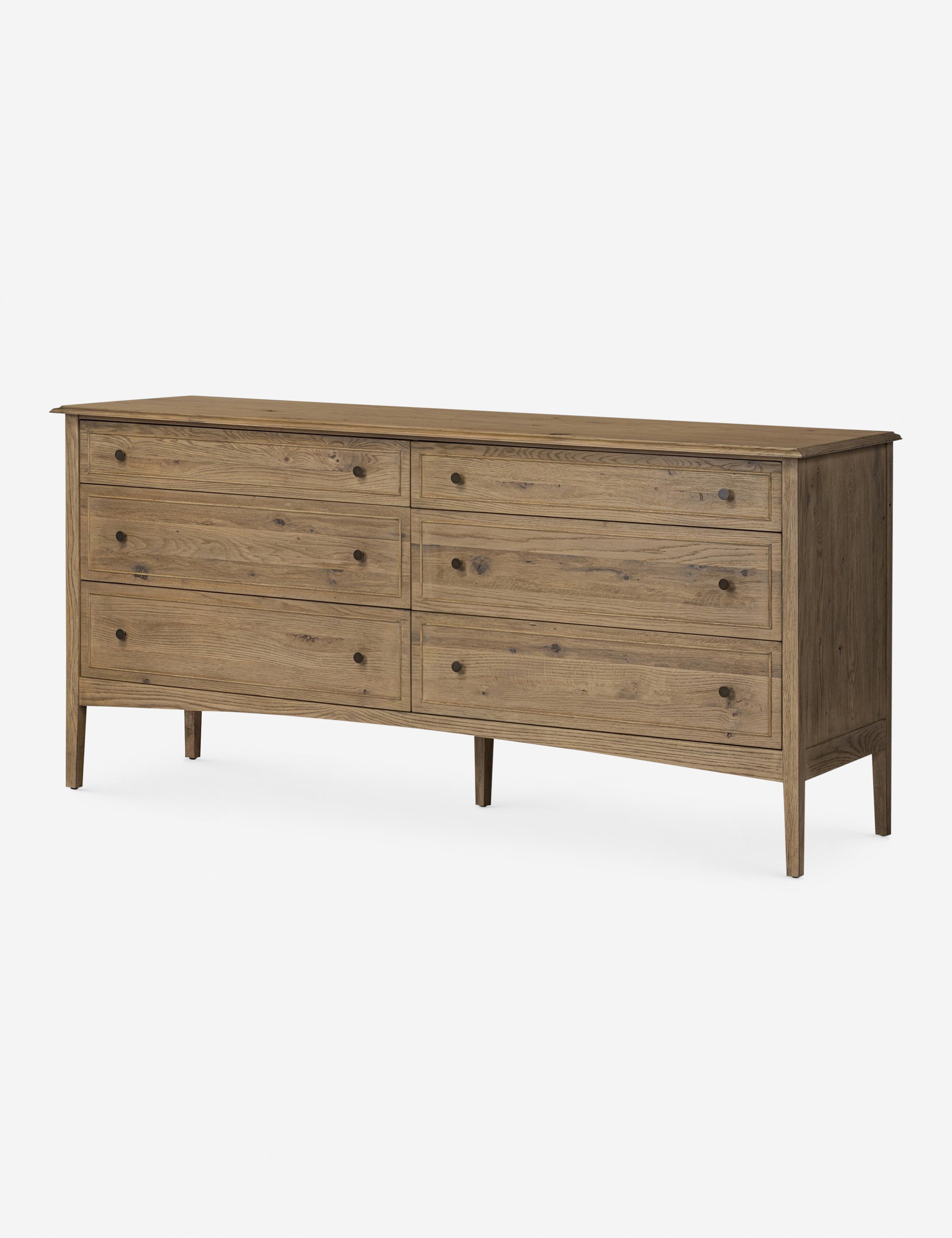 Archdale 6-Drawer Dresser for Bedroom - Solid Wood Chest of Drawers with Mirror, Stylish Storage Organizer for Clothes & Accessories | Perfect for Home, Bedroom, Dorm & Office