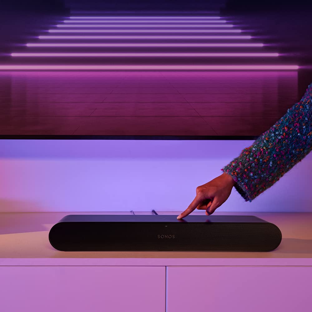 Sonos Ray Compact Sound Bar for TV and Music - Black | Premium Home Theater Audio System for Movies, Gaming & Streaming | Slim Design for Small Spaces
