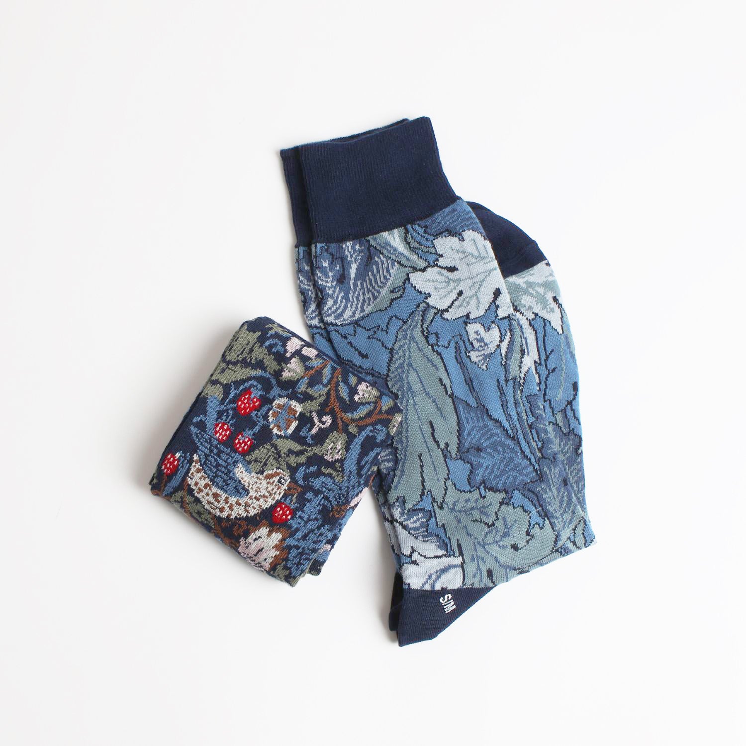 Men's 2-Pack William Morris Pattern Cotton Socks - Comfortable & Stylish for Casual Wear & Gifts