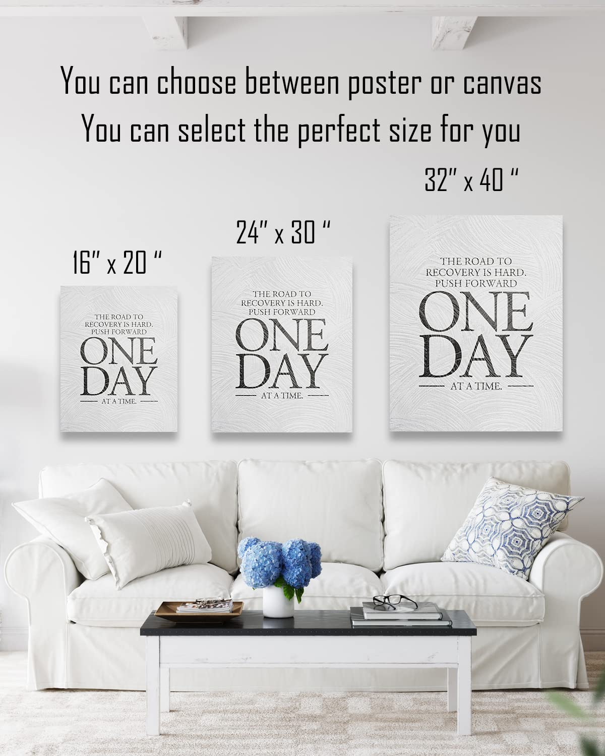 Govivo Sober - Inspirational Recovery Gifts for Men & Women - Motivational Sobriety Wall Art - Drug & Alcohol Addiction Recovery Room Decor - Office Encouragement Canvas Print - 24x30 Ready to Hang - Perfect for AA Meetings, Rehab Centers & Home Decor