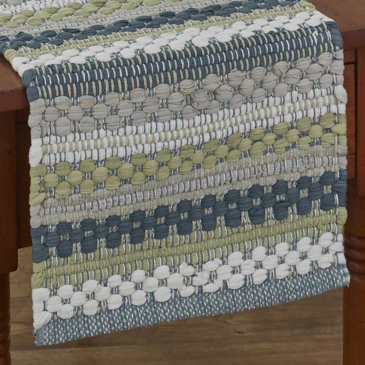 36 Inch Dew Drop Chindi Table Runner - Handwoven Cotton Decorative Table Cover for Dining, Kitchen, Wedding & Home Decor