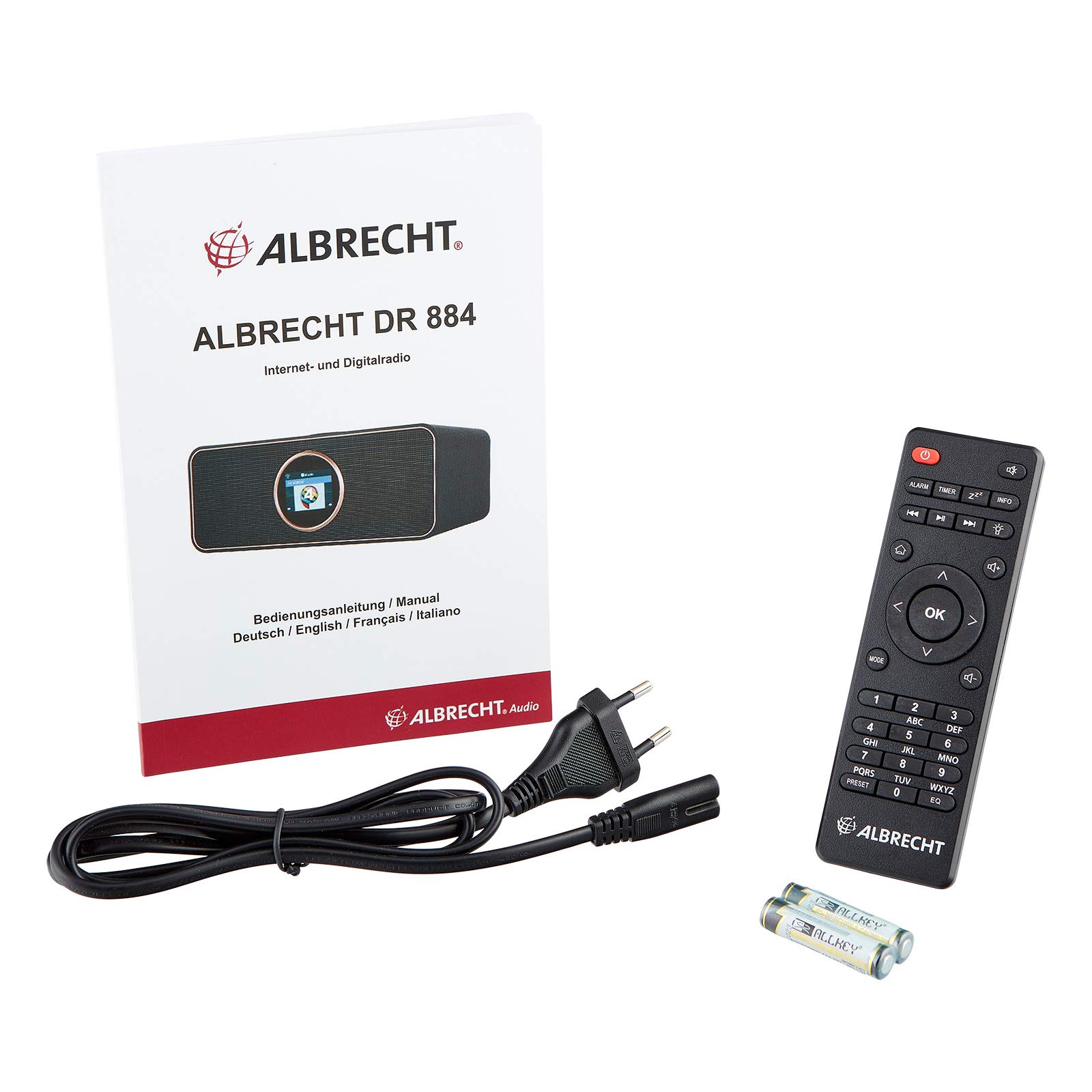 Albrecht DR 884 Compact Digital Radio System - DAB+, FM RDS, Bluetooth, USB, Color Display, Smartphone Music Streaming, 2x7W Output (Black) - Perfect for Home, Office, and Travel Use