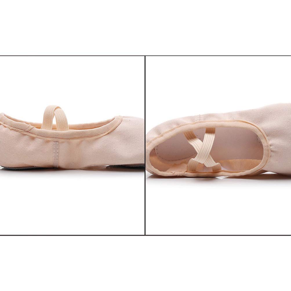 EXCEART Toddler Ballet Shoes - Genuine Leather Full Sole Dance Slippers for Ballet, Yoga & Practice | Pink Ballet Shoes for Women & Girls (Size 42) | Perfect for Dance Classes, Recitals & Home Practice
