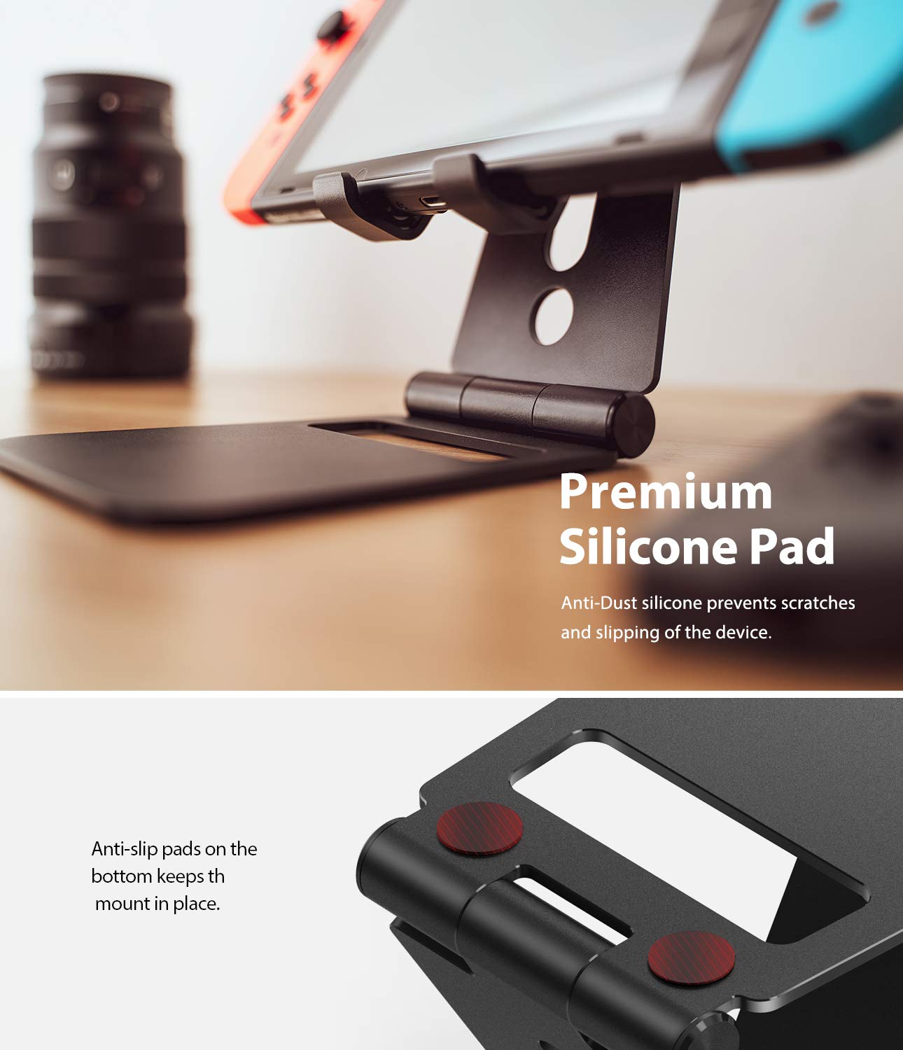 Ringke Super Folding Stand for Nintendo Switch - Portable Multi-Angle Adjustable Playstand & Holder Dock - Perfect for Gaming, Travel, and Tabletop Play