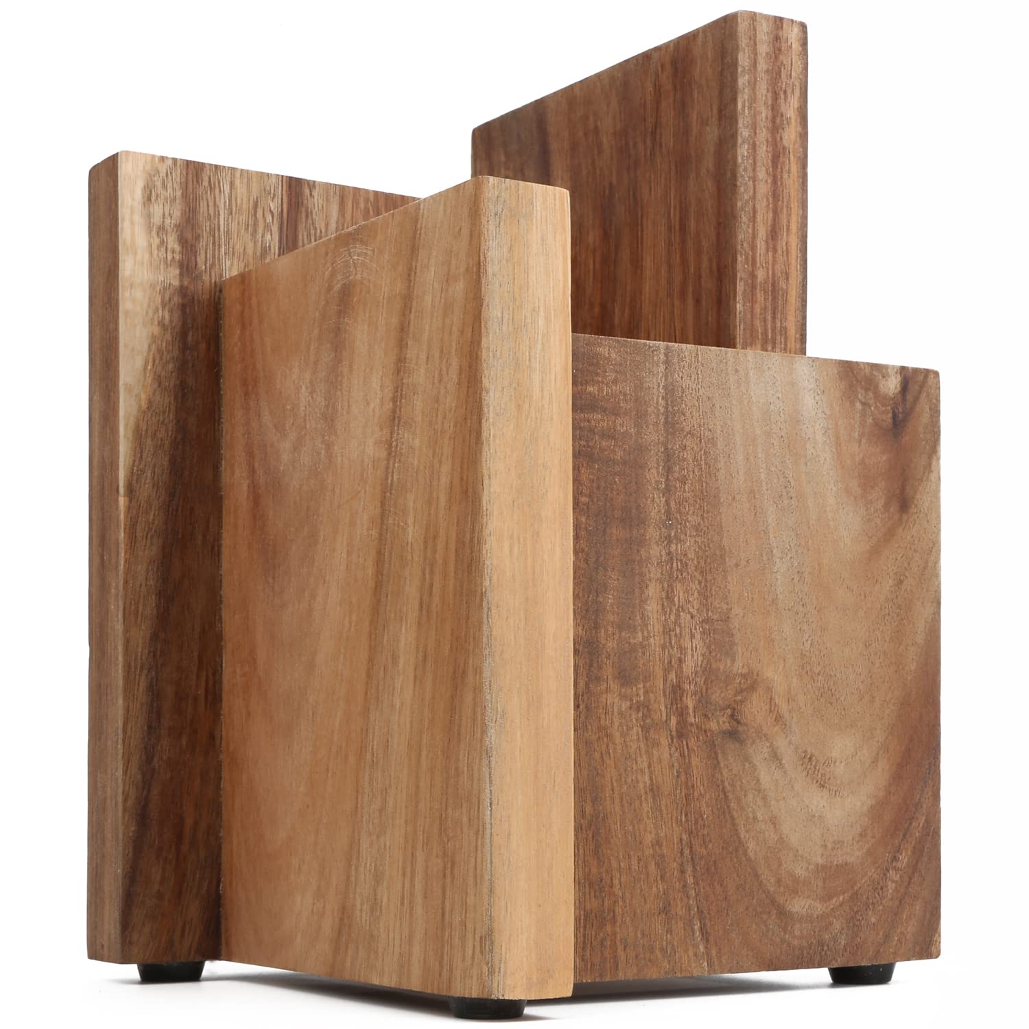Resafy Magnetic Knife Block - Strong Enhanced Magnets on Both Sides, Anti-Slip Feet, Stable Knife Holder Rack for Kitchen Countertop Display - Perfect for Home Chefs & Professional Kitchens