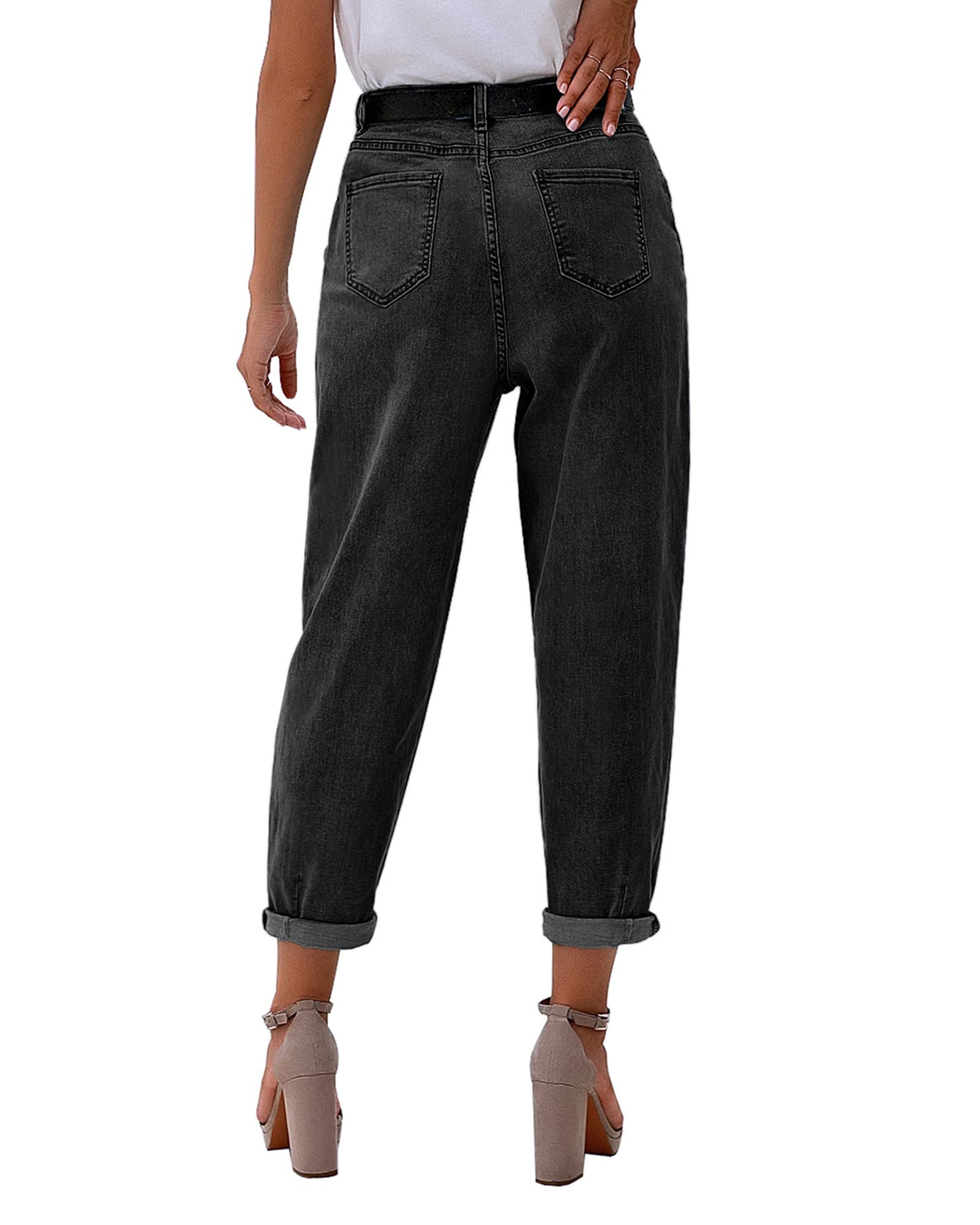 Stylish Women's High Waisted Boyfriend Jeans - Loose Fit Mom Jeans with Stretch, Classic Balloon Denim Pants for Casual Wear & Everyday Comfort | Perfect for Street Style, Weekend Outings & Relaxed Fashion Looks