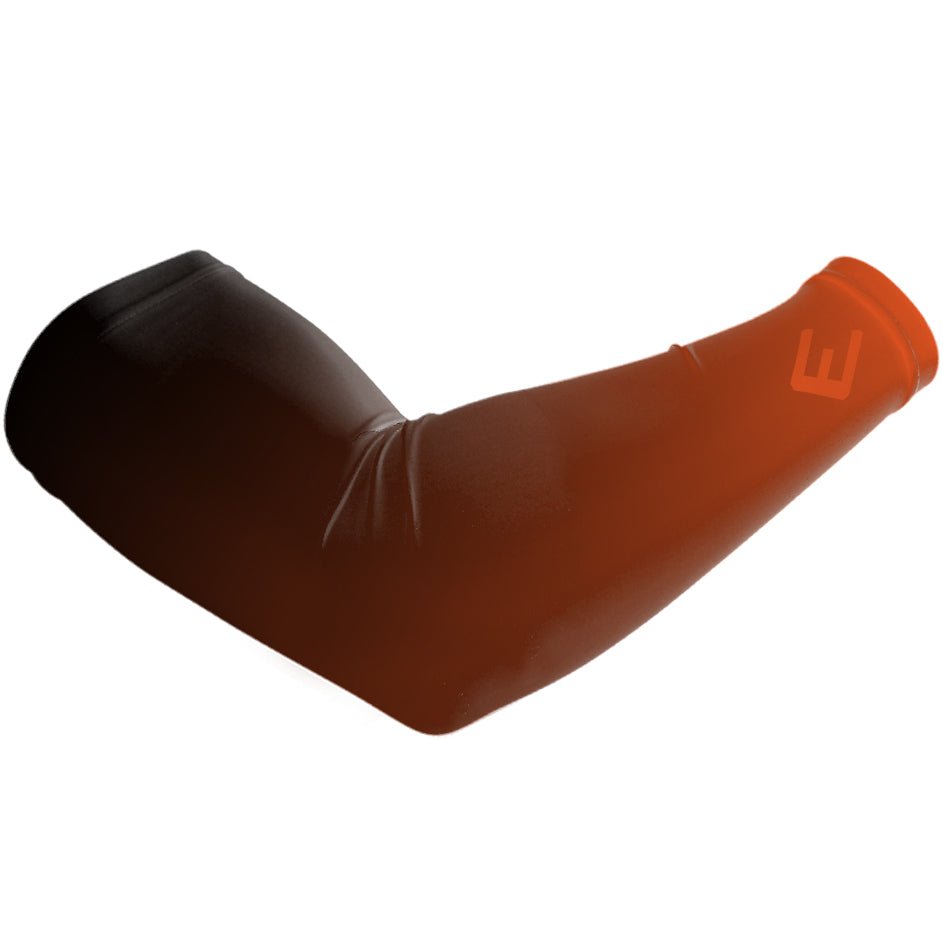 Orange Faded Arm Sleeves for Sports & Outdoor Activities - UV Protection Compression Sleeves for Running, Basketball, Cycling & Workout