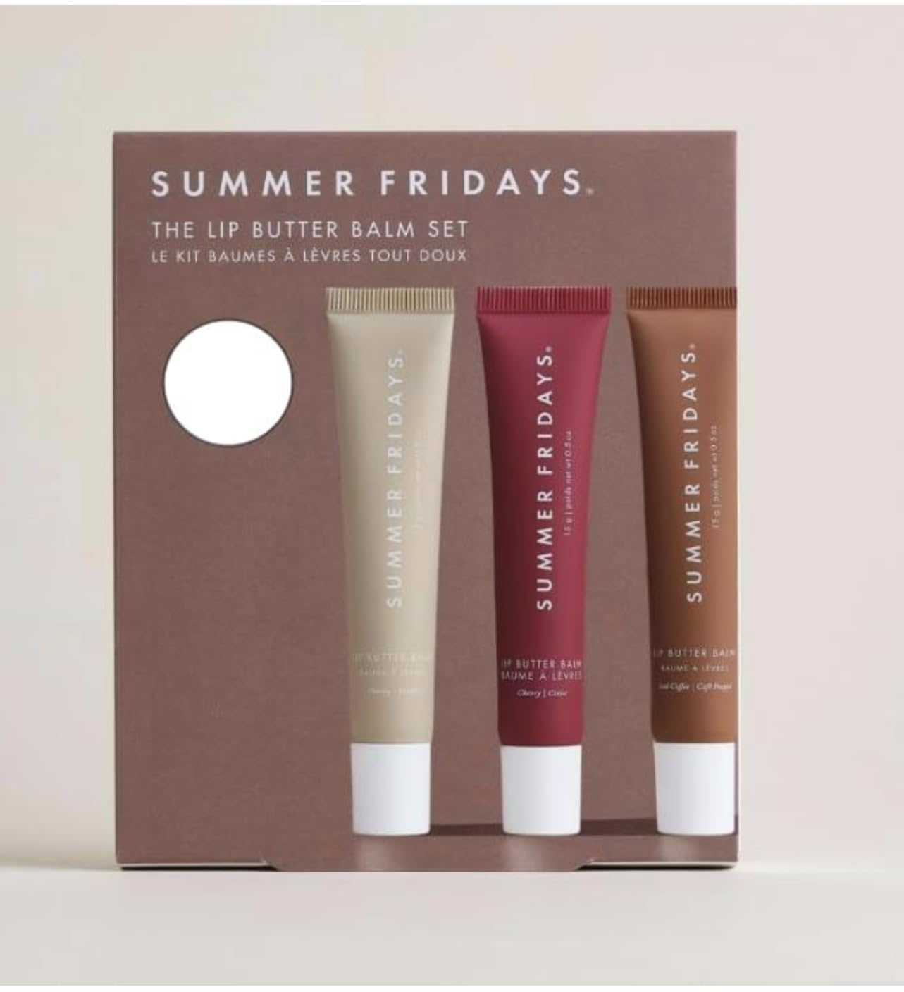 Summer Fridays Lip Butter Balm Trio Set - Vanilla, Vanilla Beige & Brown Sugar (3 Pack) | Hydrating & Nourishing Lip Care for Dry Lips | Perfect for Daily Use, Travel & Gifts
