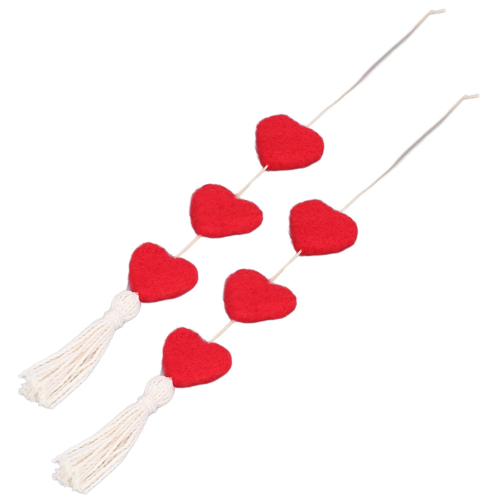 2PCS Heart Car Pendant Decor - Cute Lightweight Hanging Ornament with Tassel for Car Mirror, Bedroom, Living Room & Balcony | Home & Auto Accessories Gift