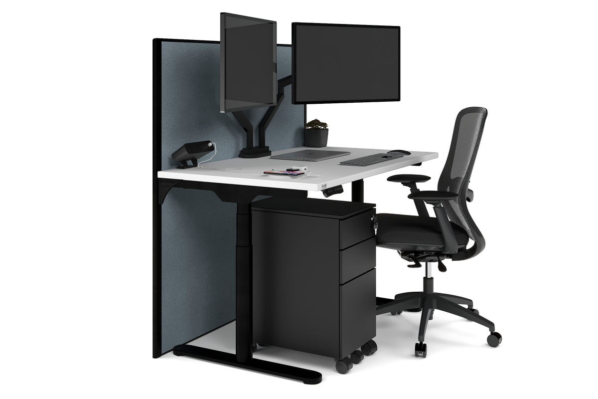 Flexi Premium Height Adjustable Single Workstation [1400L x 700W] - Ergonomic Standing Desk for Home Office, Gaming & Study - Electric Sit Stand Desk with Memory Function