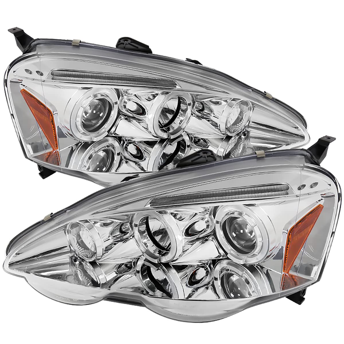 02-04 Clear LED Halo Projector Headlights - High Performance Driving Lights for Night Visibility | Perfect for Off-Road, Street Racing & Custom Car Upgrades