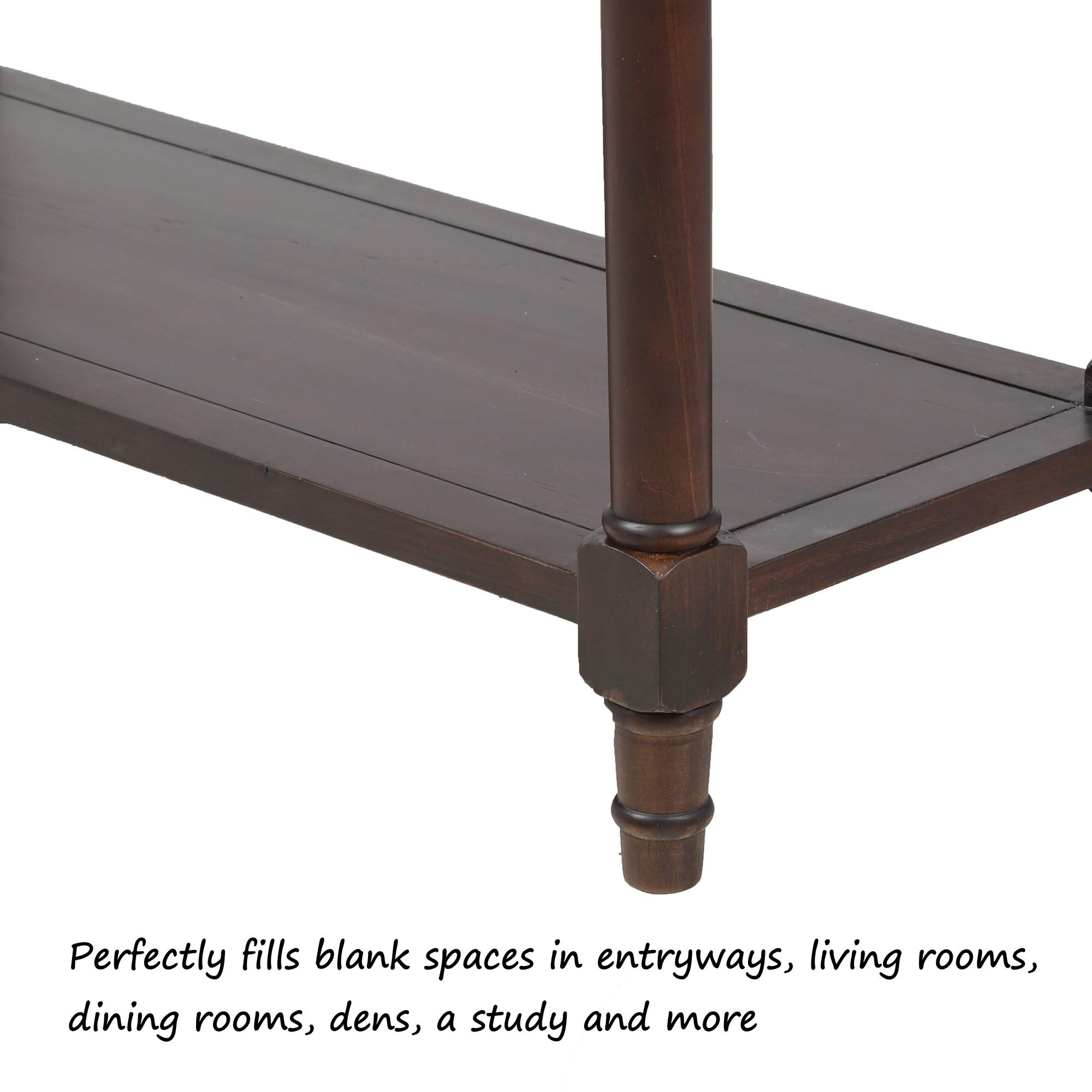 P PURLOVE Wooden Sofa Table with 2 Drawers - Entryway Console Table with Storage for Living Room, Hallway & Entry - Espresso Finish for Home Decor & Organization