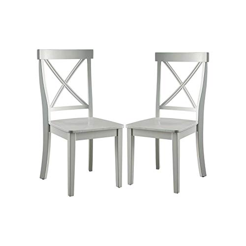 Furniture of America Tummel Transitional Wood Dining Chairs in White - Set of 2 | Modern Farmhouse Style for Dining Room, Kitchen, or Breakfast Nook