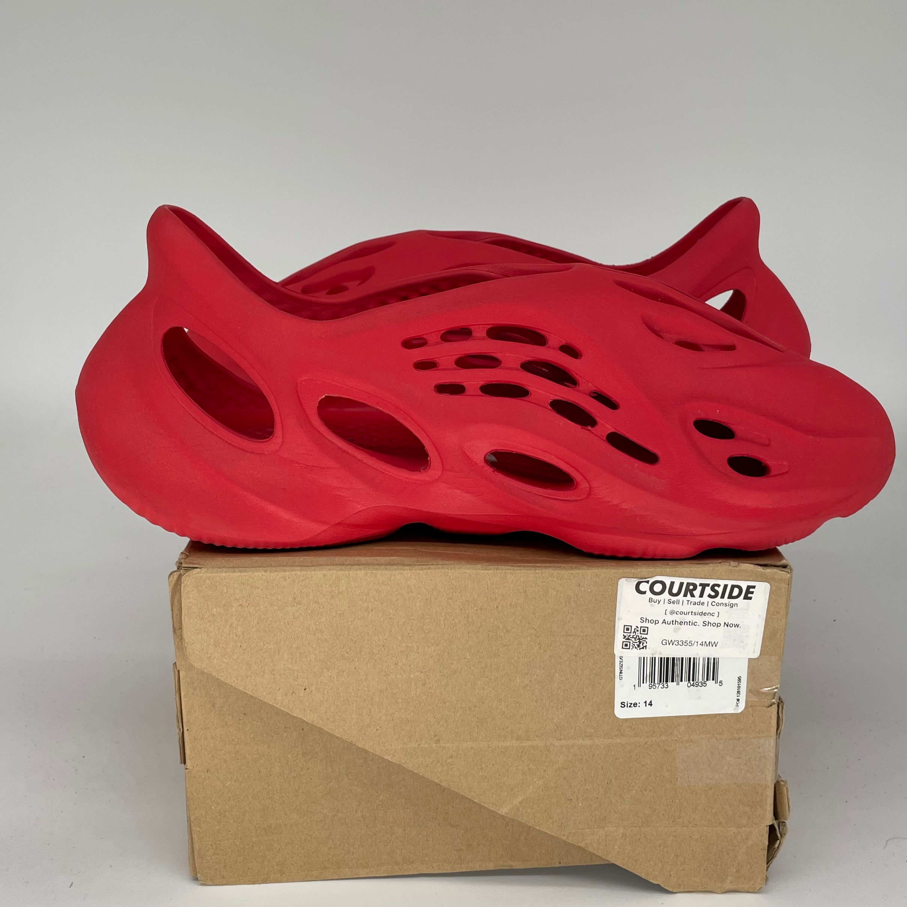 Adidas Yeezy Foam RNNR Vermilion - Size 14 GW3355 | Men's Comfortable Slip-On Sneakers for Running, Gym & Casual Wear