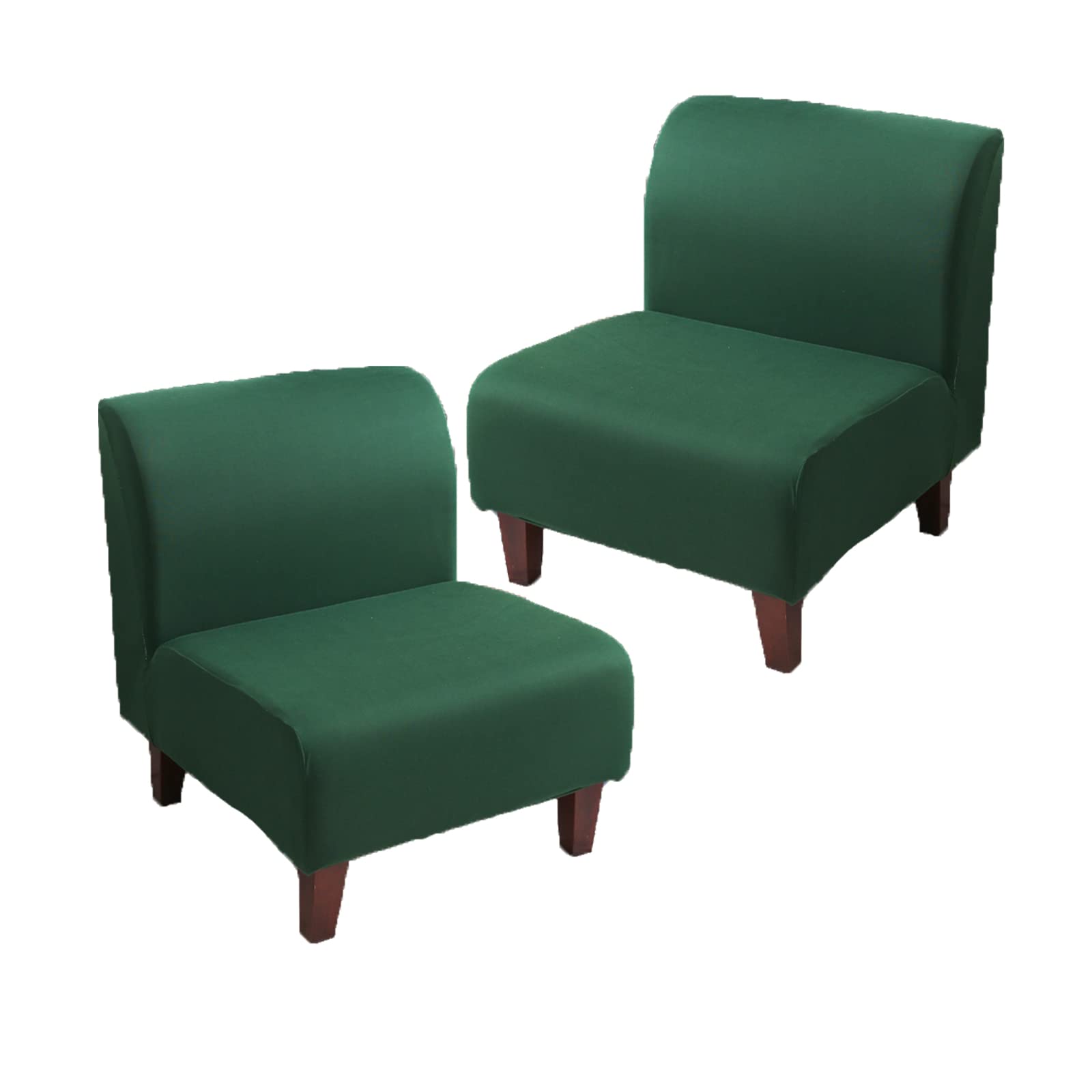2PCS Armless Chair Slipcovers - High Stretch Spandex Furniture Protector Covers for Dining & Living Room - Washable & Removable Accent Chair Covers - Perfect for Home Decor, Sofa Protection & Guest Seating