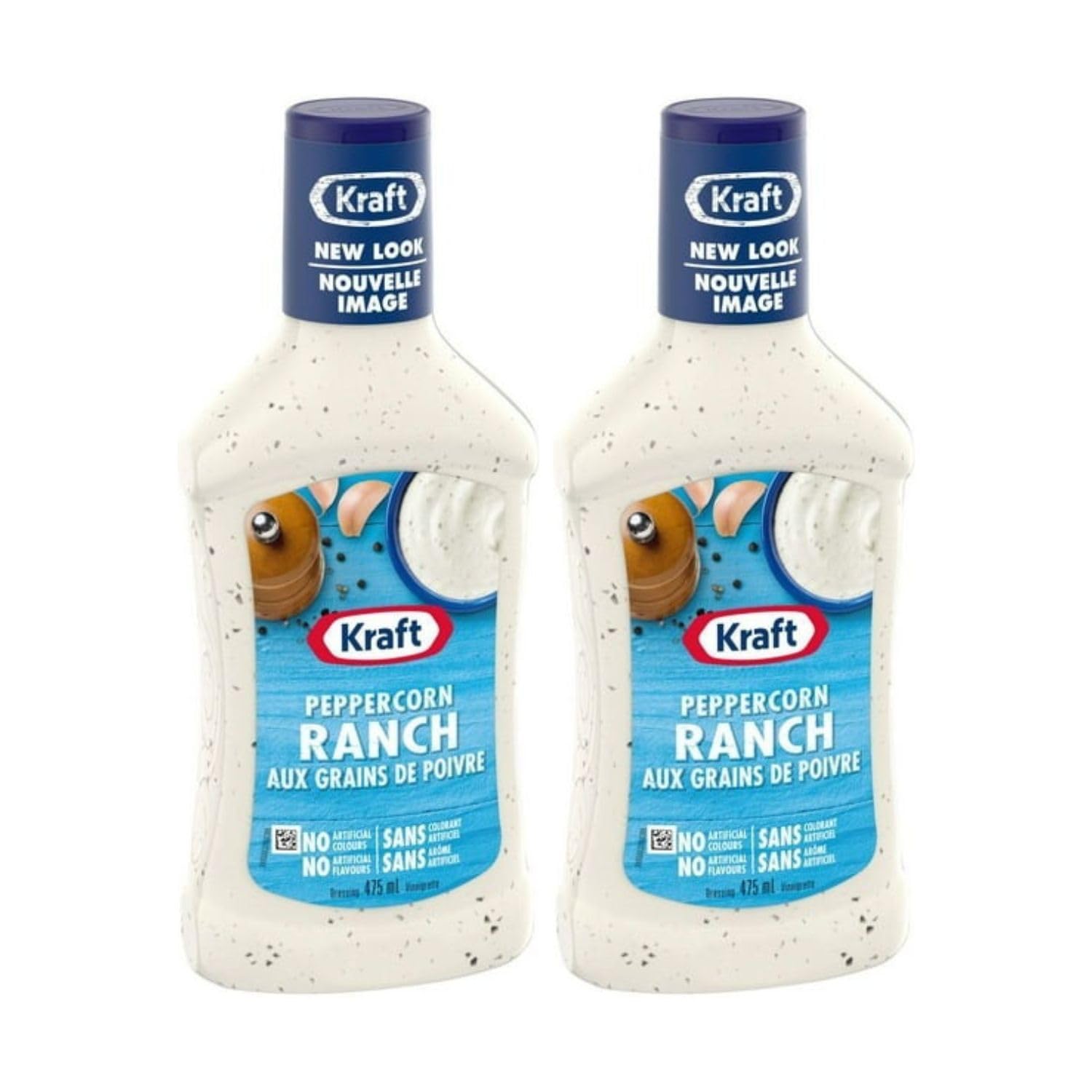 Kraft Peppercorn & Ranch Salad Dressing 16.1 fl oz (Pack of 2) | Creamy Flavor for Salads, Wraps & Veggie Dips | Shipped from Canada