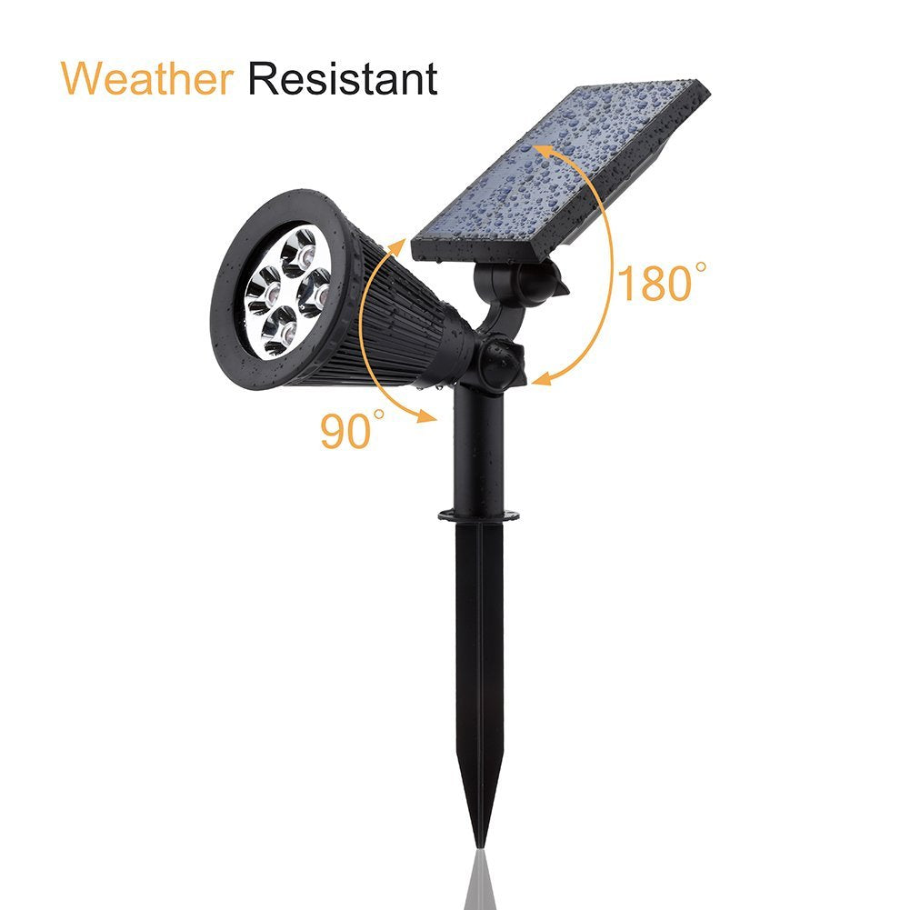 URPOWER 2-in-1 Waterproof Solar Spotlight with 4 Bright LEDs - Perfect for Garden, Pathway, and Outdoor Landscape Lighting