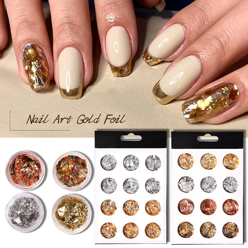 Nail Art Leaf Foil - Metallic Decorative Foils for DIY Nail Designs - Perfect for Salon, Home Manicures & Nail Art Enthusiasts