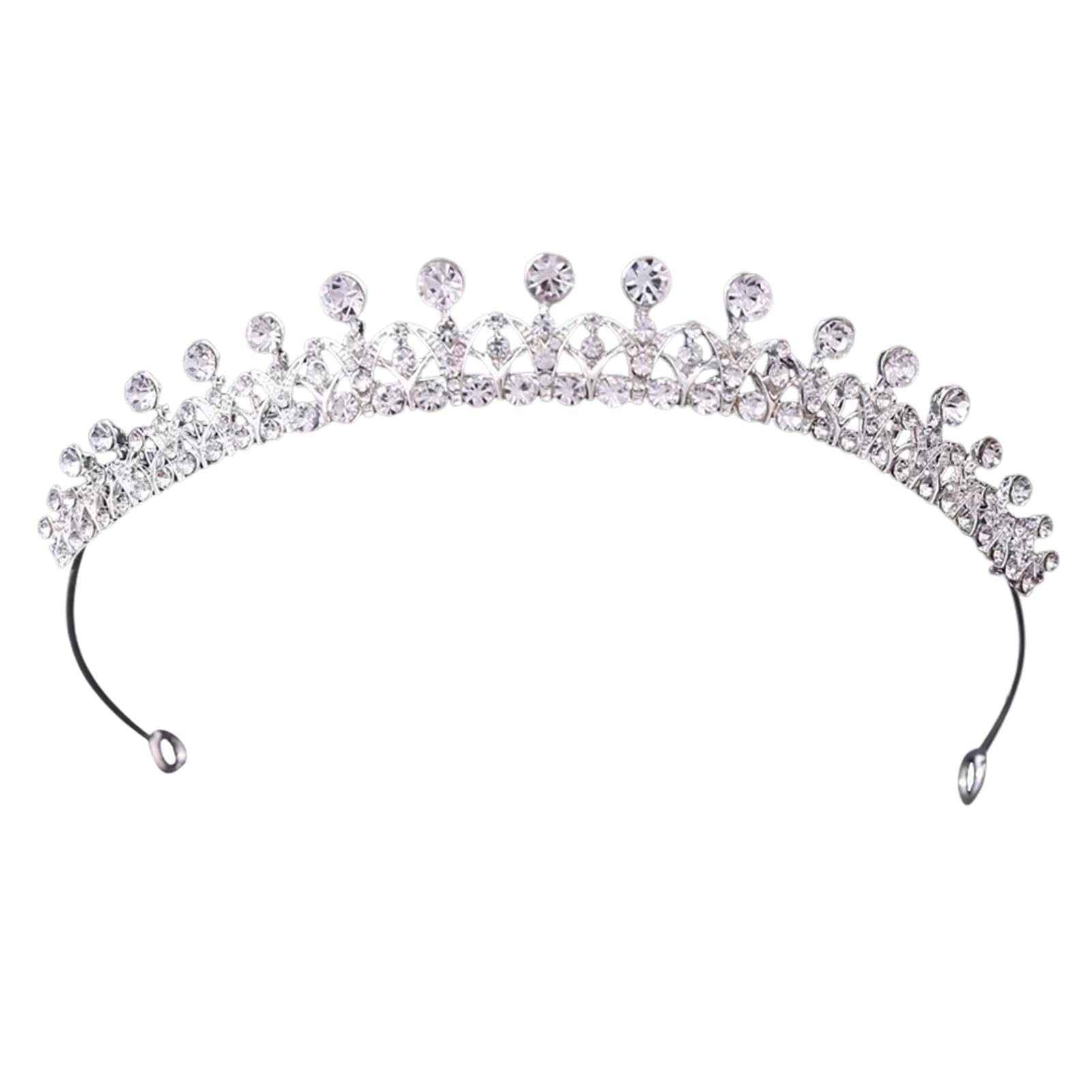 FASSME Golden Bridal Headpiece - Simple Wedding Tiara & Performance Hair Accessories for Halloween, Birthday, Anniversary | Elegant Headwear for Brides, Dancers & Special Occasions
