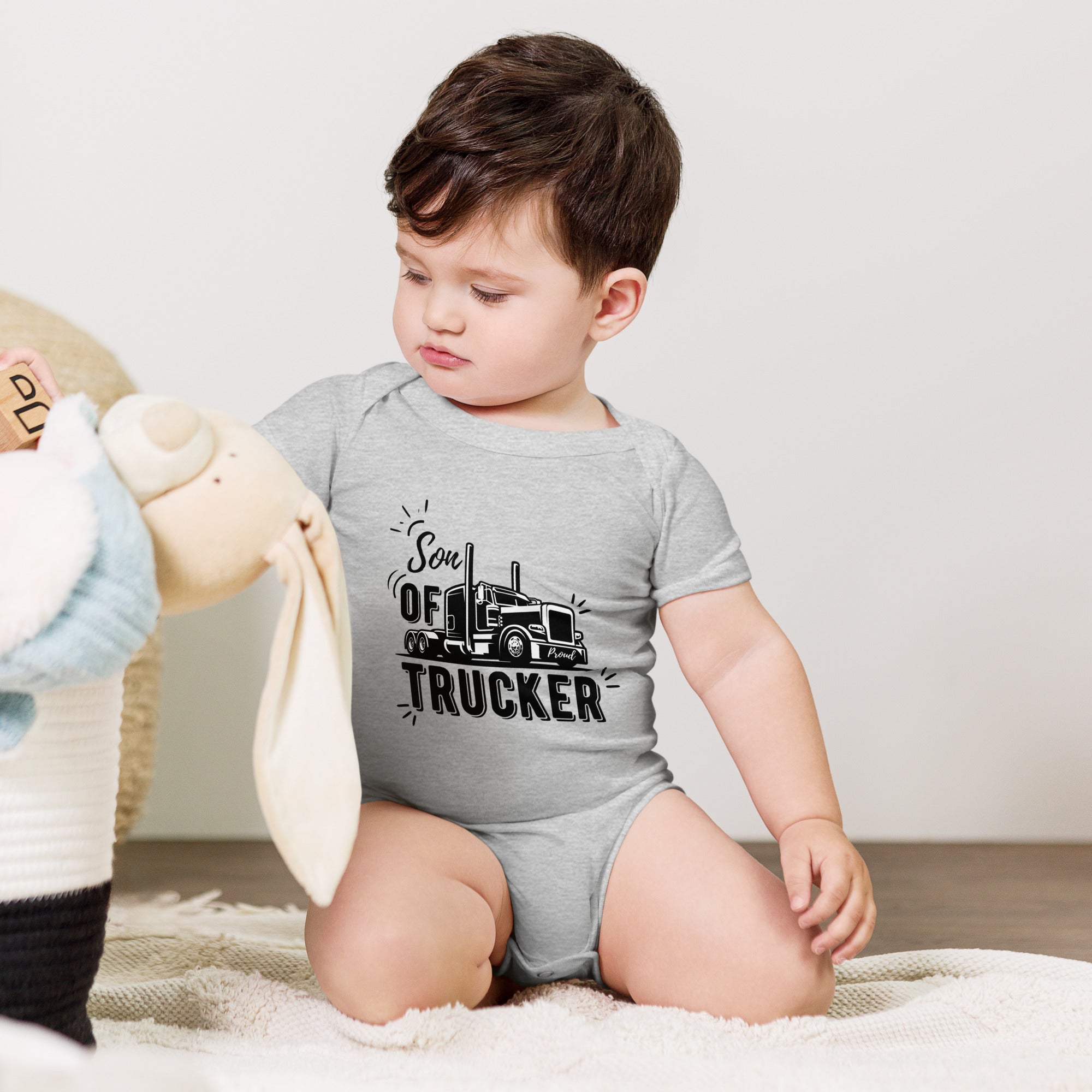 Son Of Trucker Baby Onesies - Cute & Comfortable Trucker-Themed Bodysuits for Infants & Toddlers - Perfect for Playtime, Family Outings & Photo Shoots