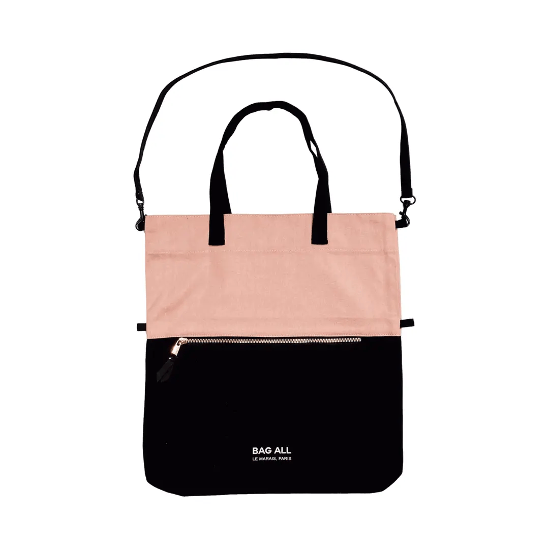 3-Way Tote Bag for Women - Crossbody, Handheld & Foldable Purse in Pink/Black - Perfect for Work, Travel & Shopping in New York