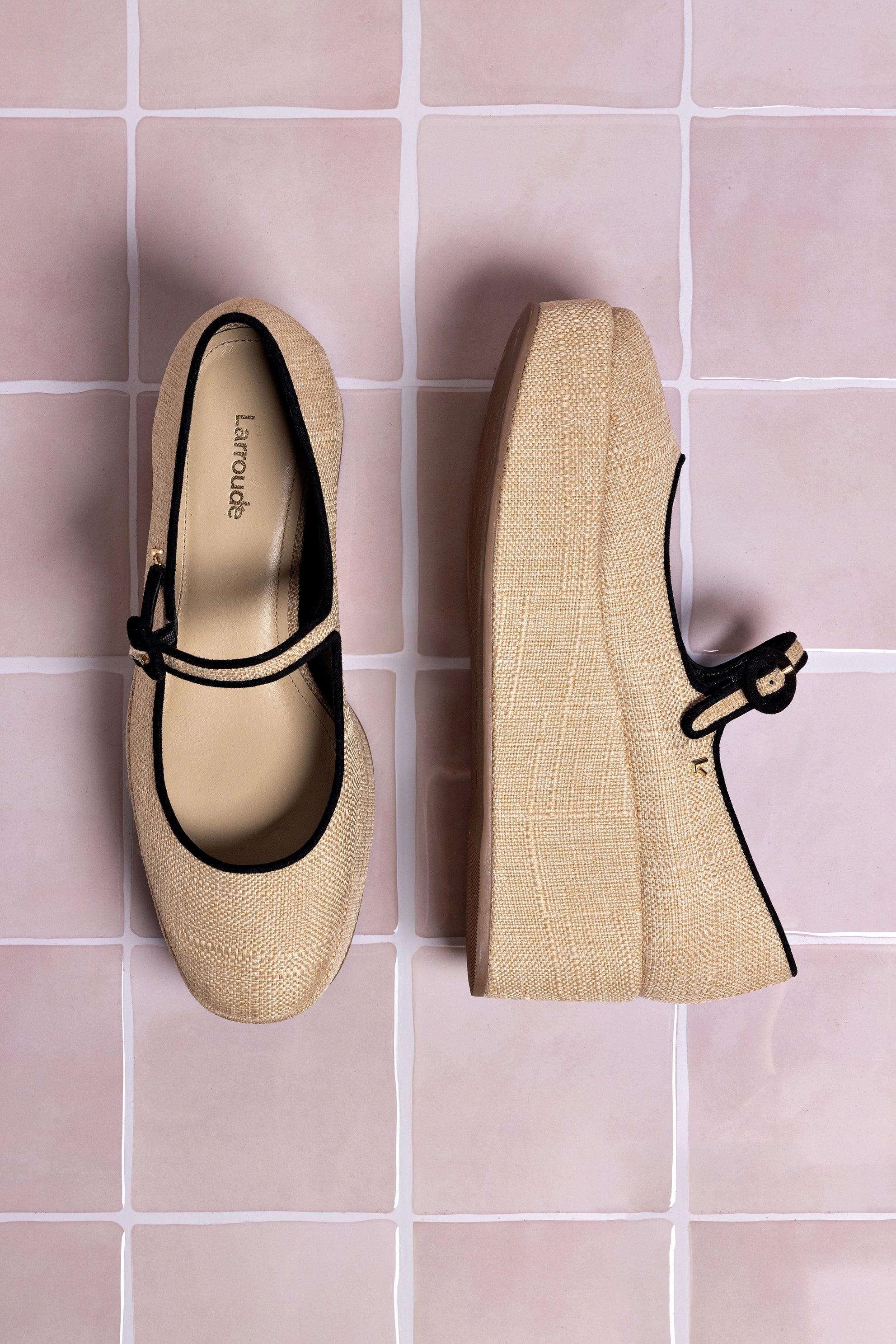 Blair Flatform Sandals in Beige Raffia - Comfortable Summer Wedges for Beach, Vacation and Casual Outfits