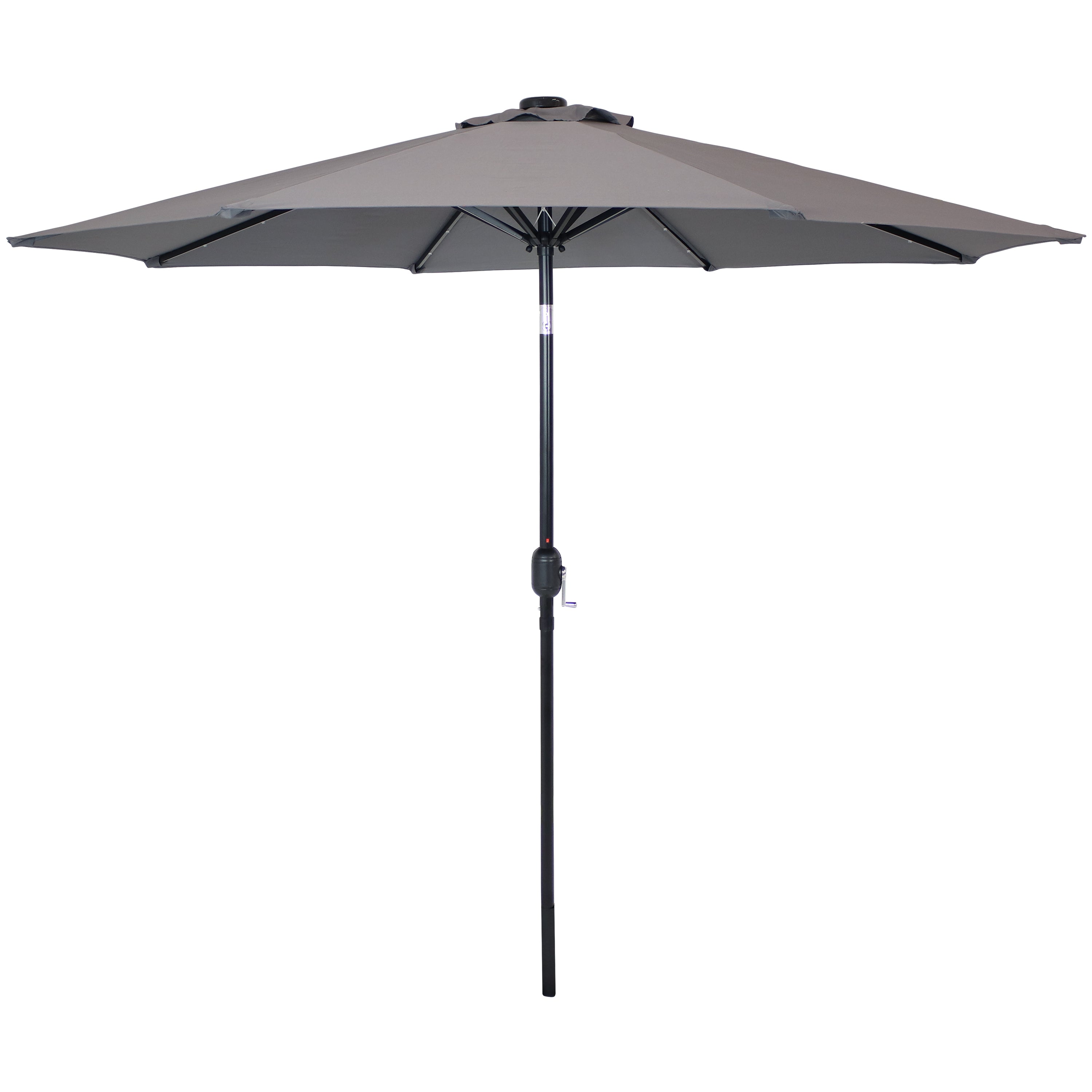 Sunnydaze 9-Foot Solar LED Outdoor Patio Umbrella with Tilt & Crank - Perfect for Poolside, Backyard, and Garden Relaxation