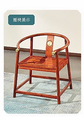 African Rosewood Tea Table Set - Handcrafted Wooden Coffee Table with Matching Stools for Living Room, Lounge & Patio Decor